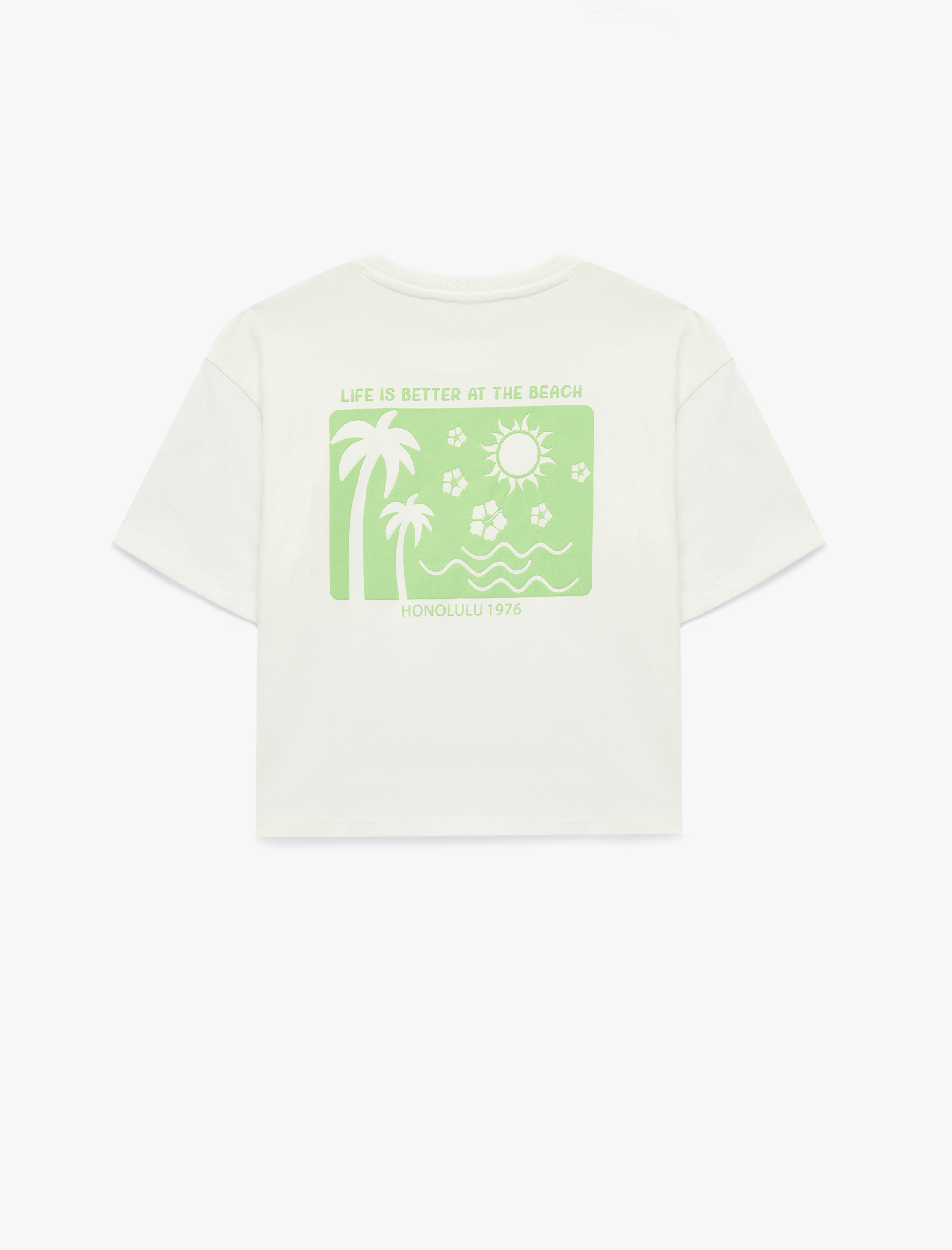  Kız Çocuk Baskılı Kısa Kollu Bisiklet Yaka Pamuklu Tişört