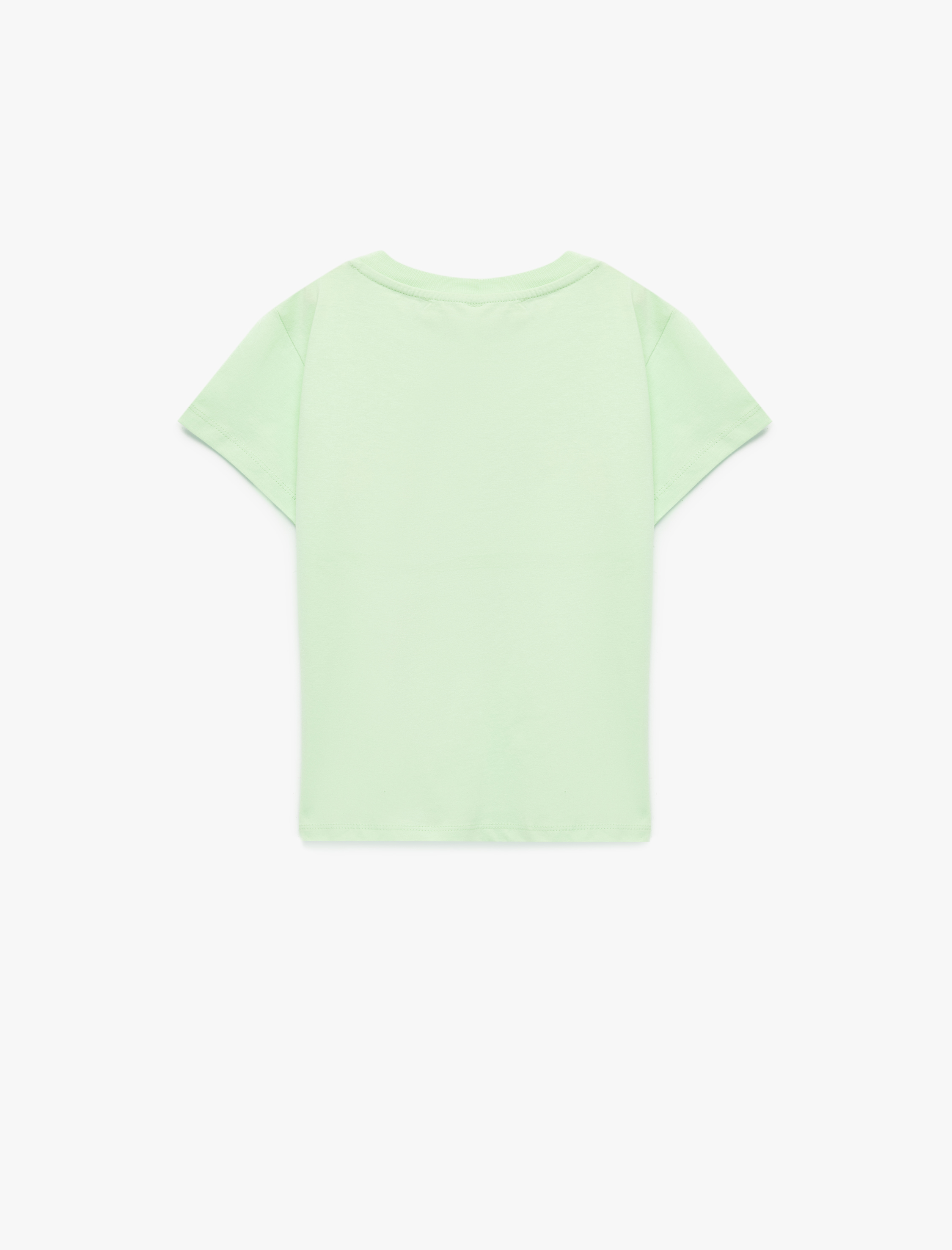  Kız Çocuk Pullu Payetli Kısa Kollu Bisiklet Yaka Pamuklu Tişört