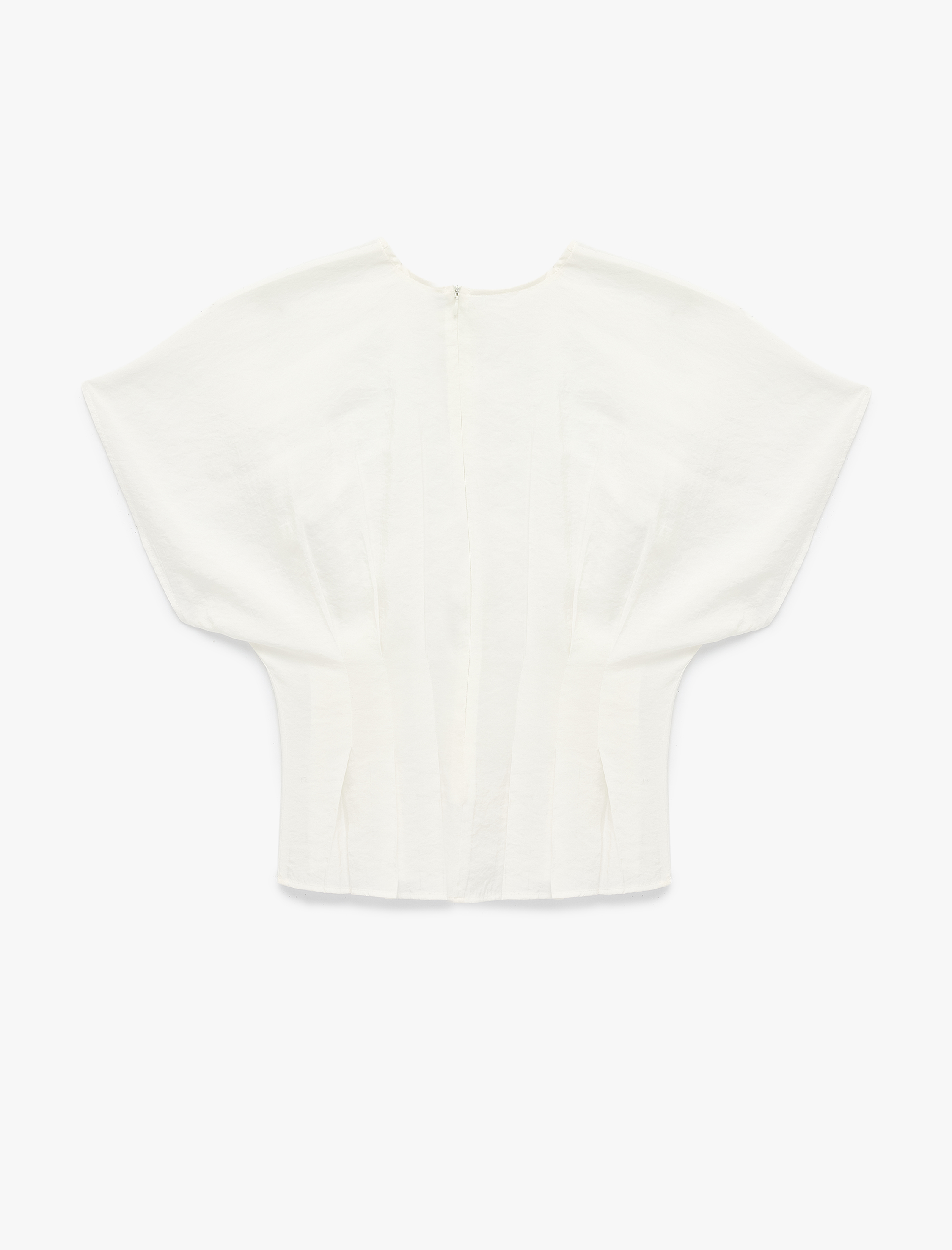   Bisiklet Yaka Regular Fit Modal Kolsuz Drapeli Bluz