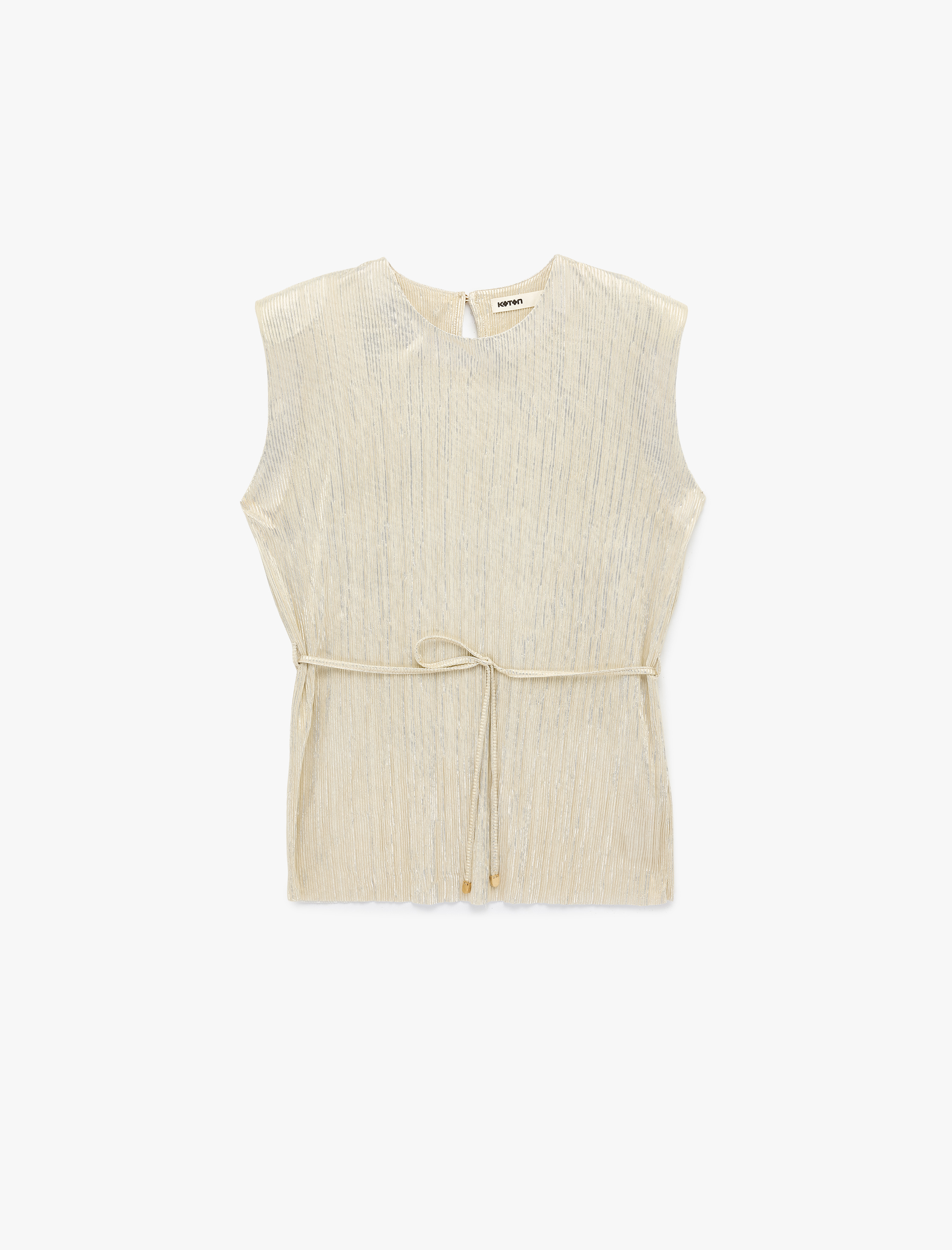   Kolsuz Bisiklet Yaka Bağlama Detaylı Vatkalı Bluz