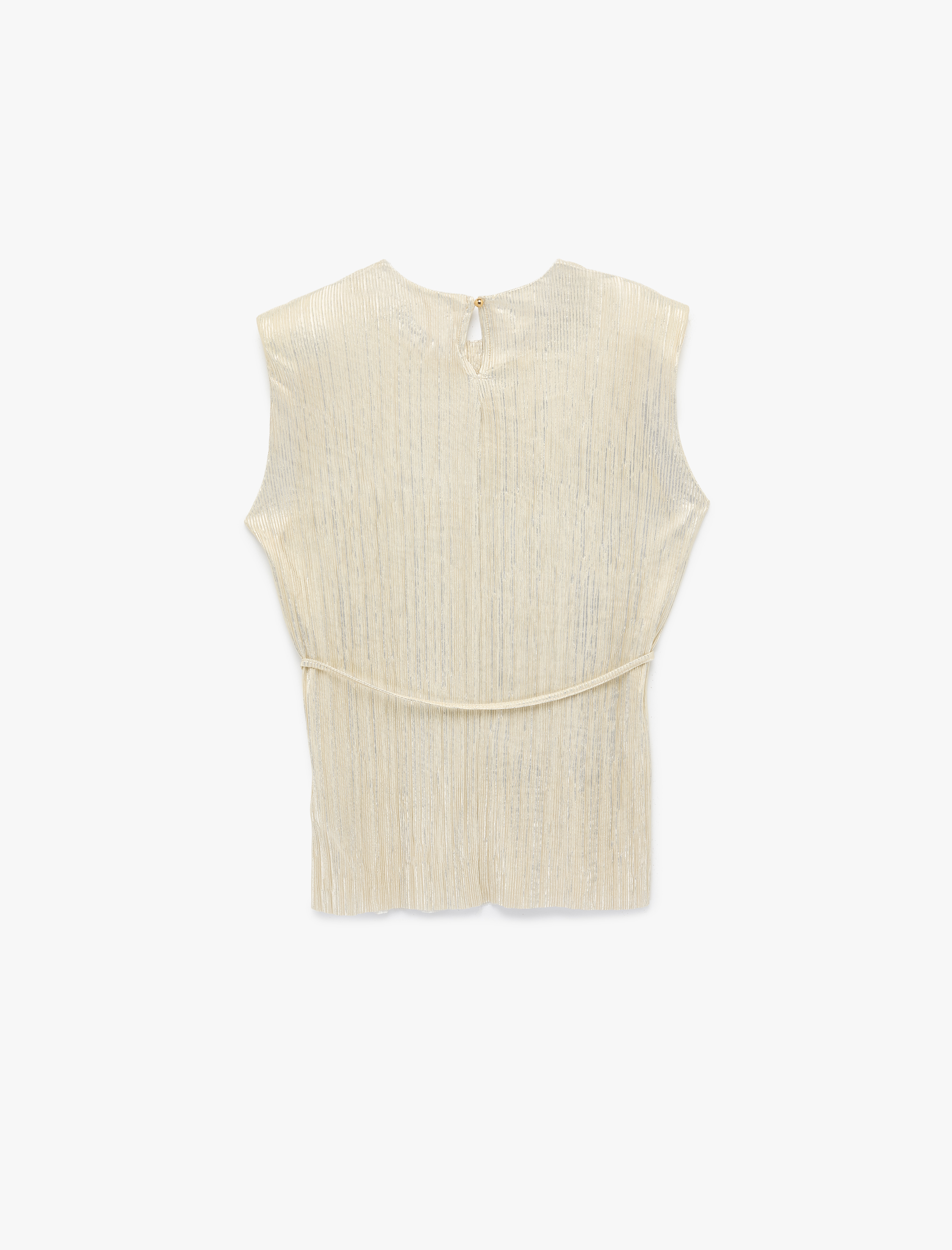   Kolsuz Bisiklet Yaka Bağlama Detaylı Vatkalı Bluz