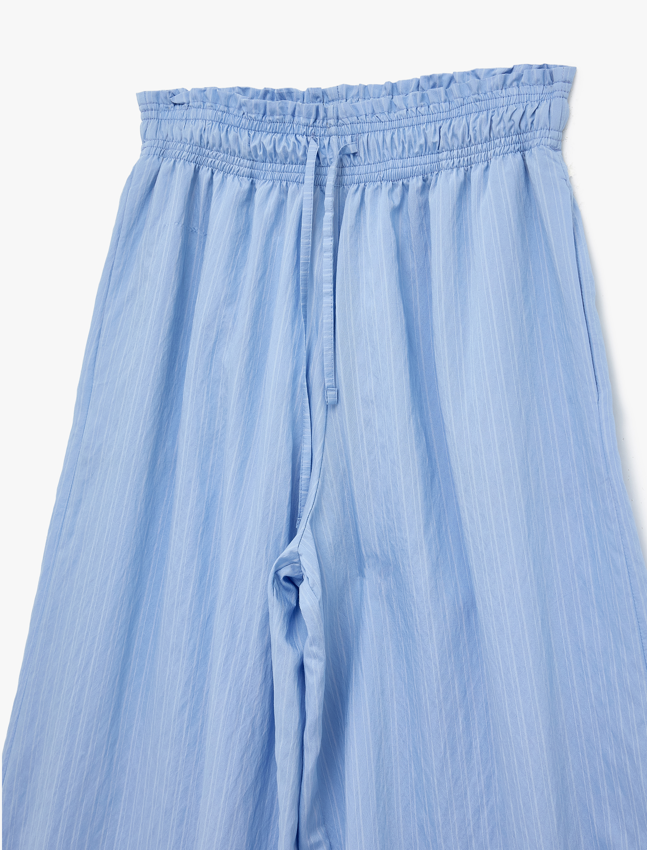   Modal Karışımlı Beli Lastikli Geniş Paça Pantolon