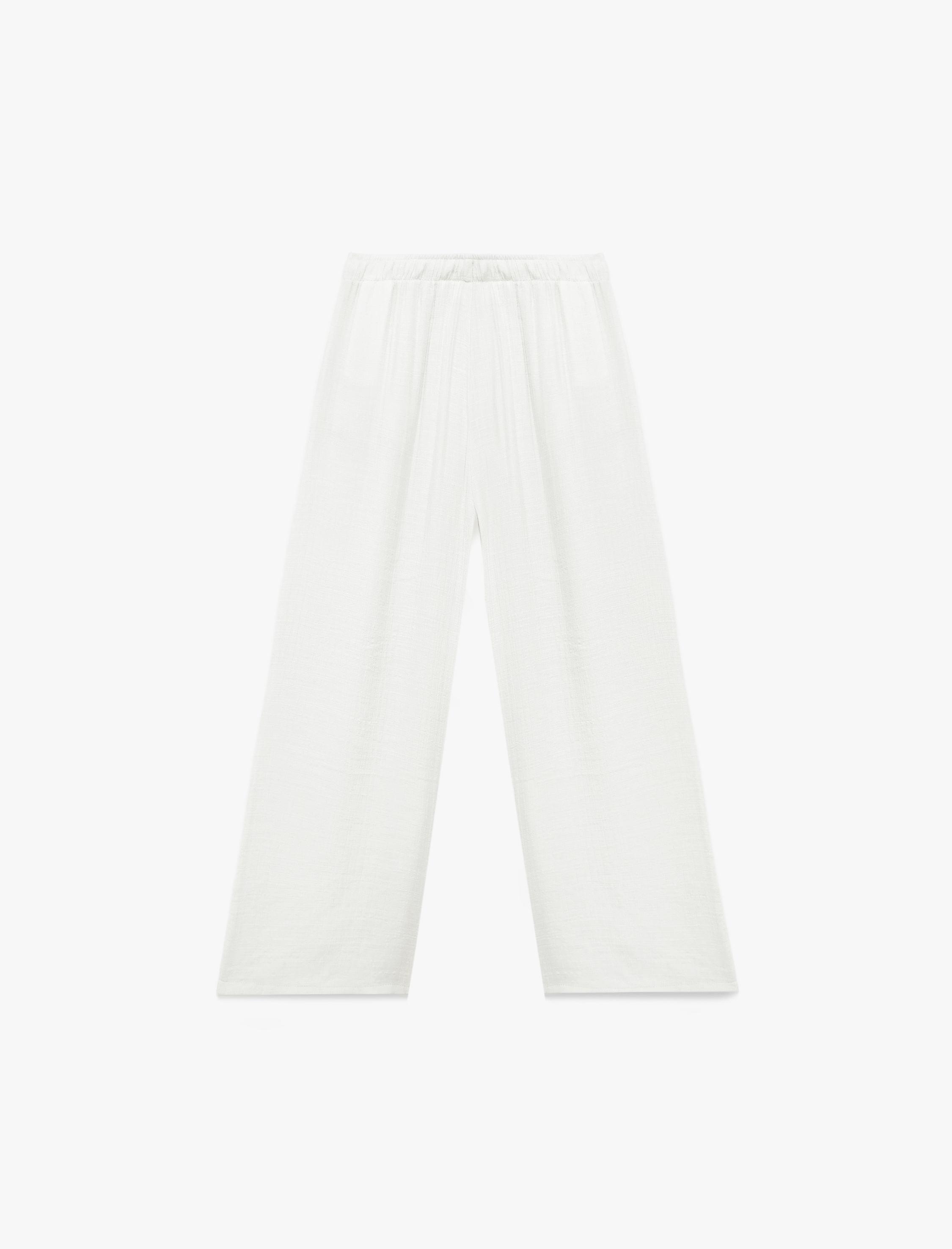  Kız Çocuk Beli Bağlamalı Viskon Karışımlı Geniş Paça Pantolon