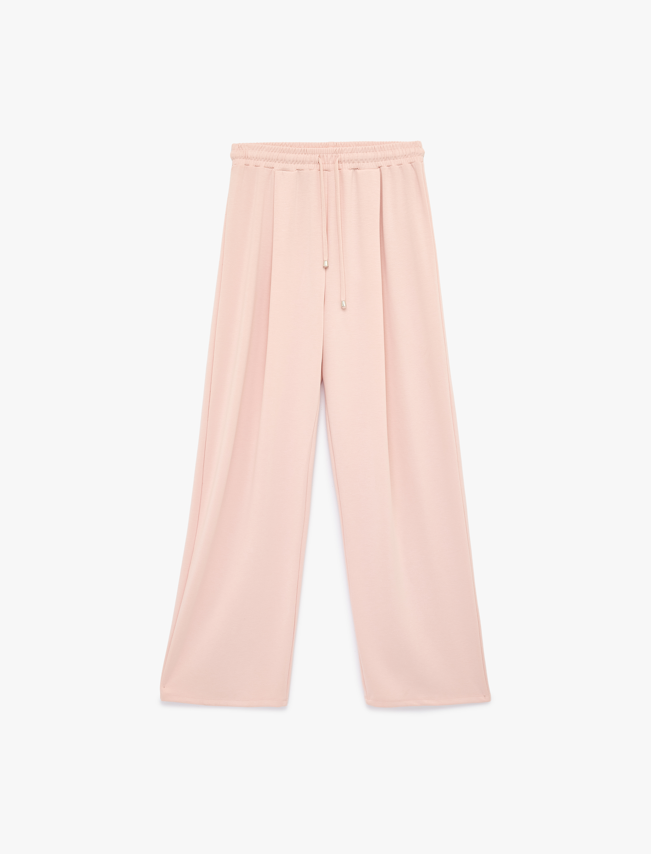   Regular Fit Viskon Karışımlı Beli Bağcıklı Pileli Pantolon