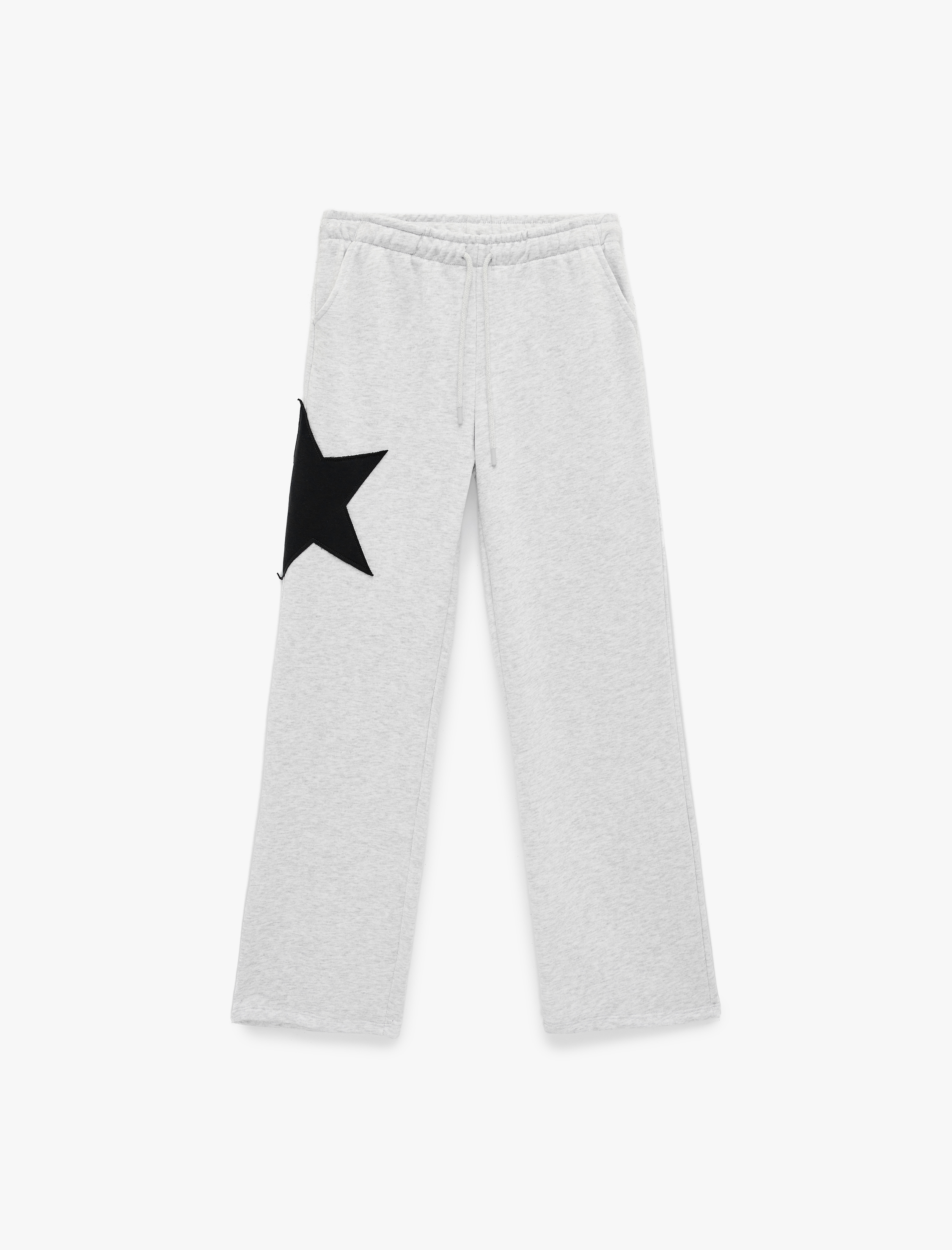   Cep Detaylı Beli Bağcıklı Yıldız Aplikeli Oversize Geniş Paça Eşofman Altı