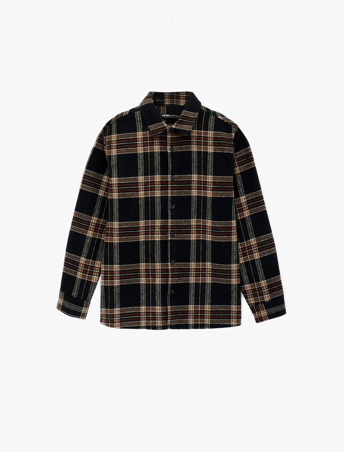  Regular Fit Uzun Kollu Klasik Yaka Oduncu Gömleği