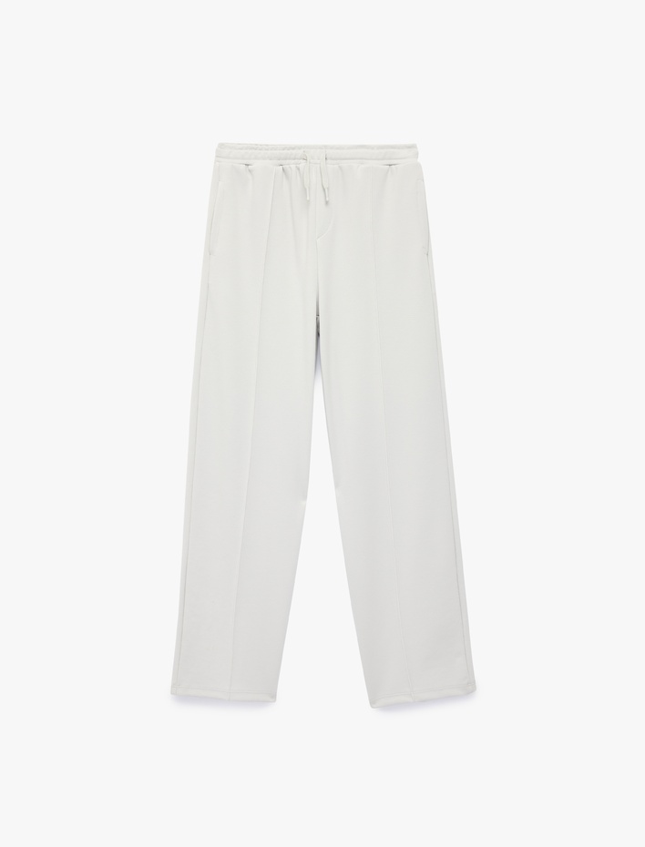 Erkek Çocuk Beli Bağcıklı Viskon Karışımlı Nervürlü Basic Eşofman Altı