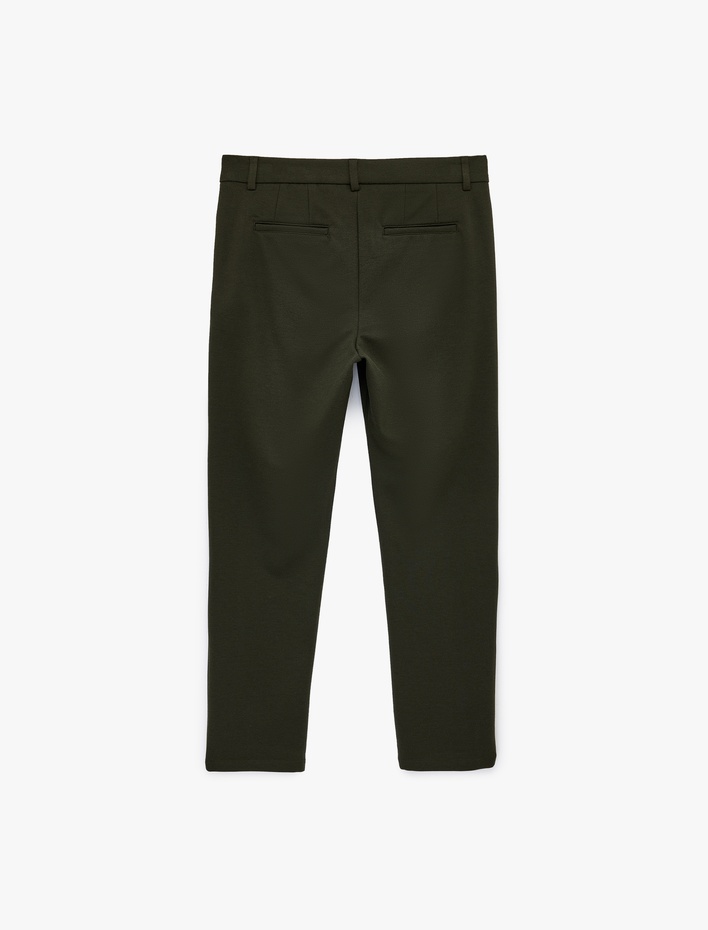  Regular Fit Cepli Viskon Karışımlı Düğmeli Kumaş Pantolon