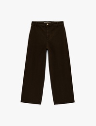 Normal Bel Rahat Kalıp Kesik Paça Jean Pantolon - Culoette Jean