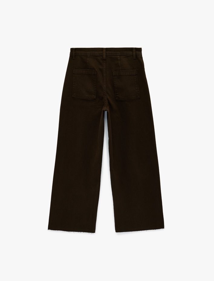  Normal Bel Rahat Kalıp Kesik Paça Jean Pantolon - Culoette Jean
