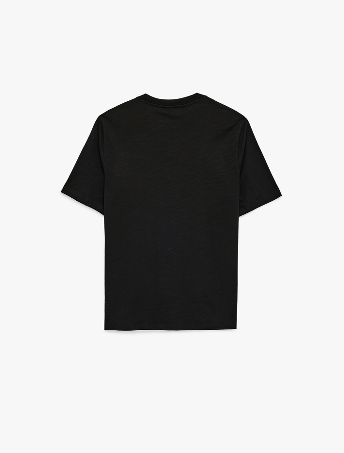  Regular Fit Kısa Kollu Pamuklu Basic Bisiklet Yaka Tişört