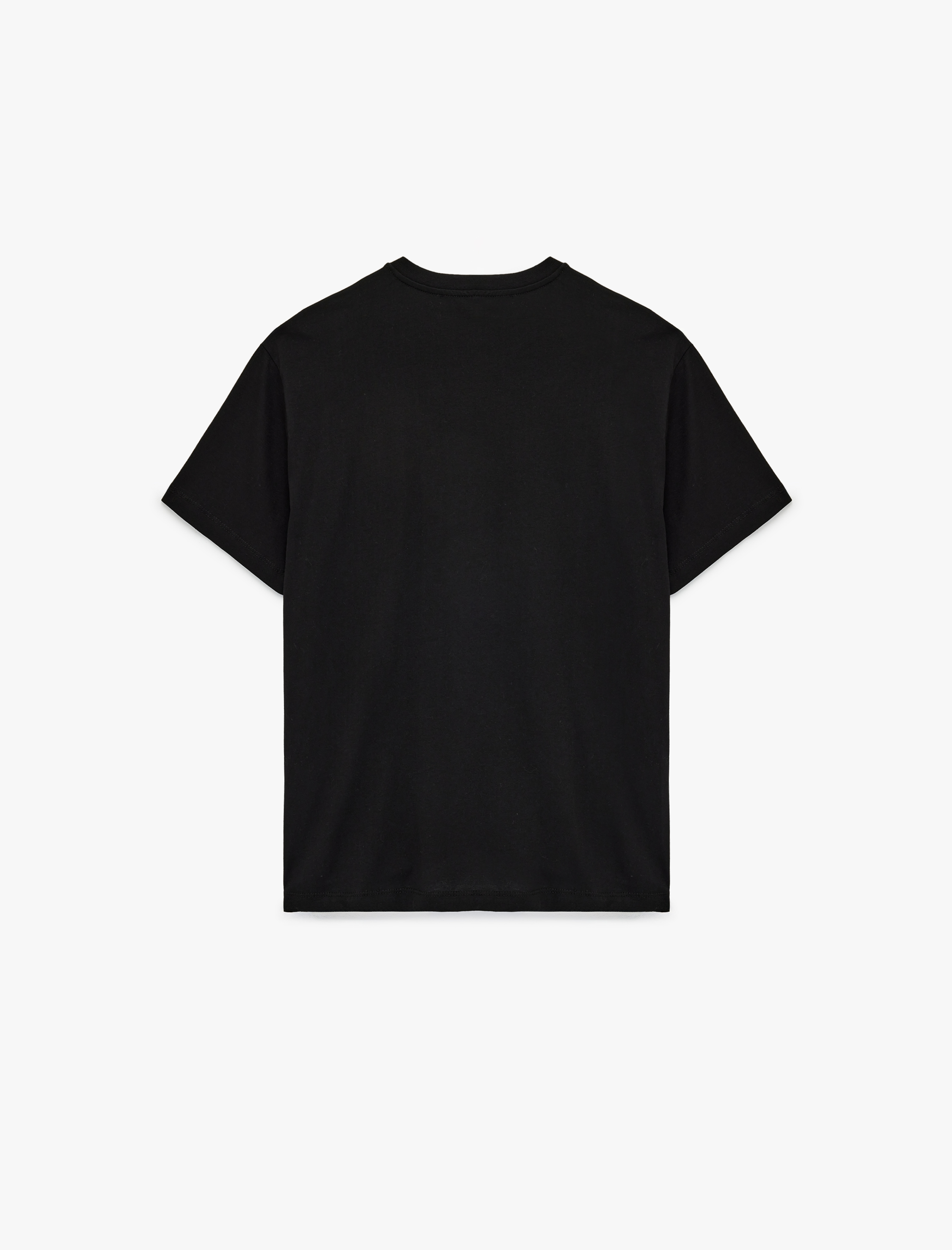   Pamuklu Kısa Kollu Bisiklet Yaka Çiçek Baskılı Oversize Tişört