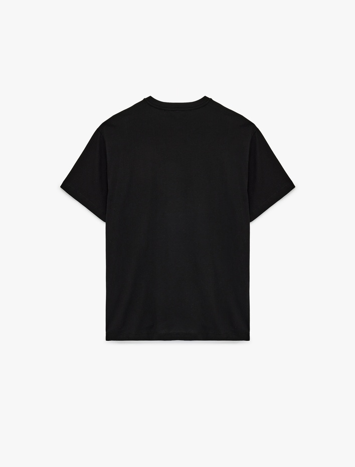  Pamuklu Kısa Kollu Bisiklet Yaka Çiçek Baskılı Oversize Tişört