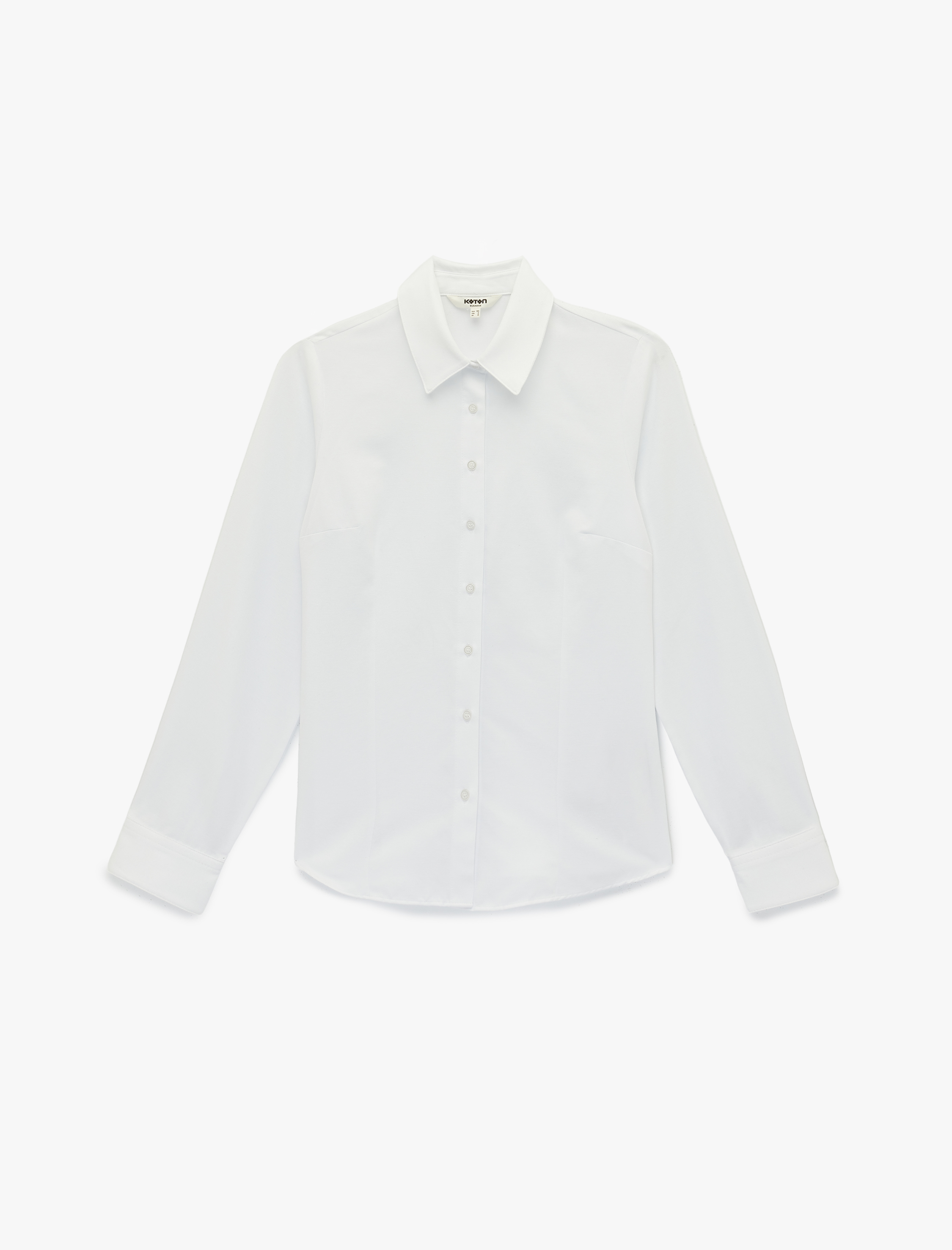   Düğmeli Uzun Kollu Klasik Yaka Gömlek