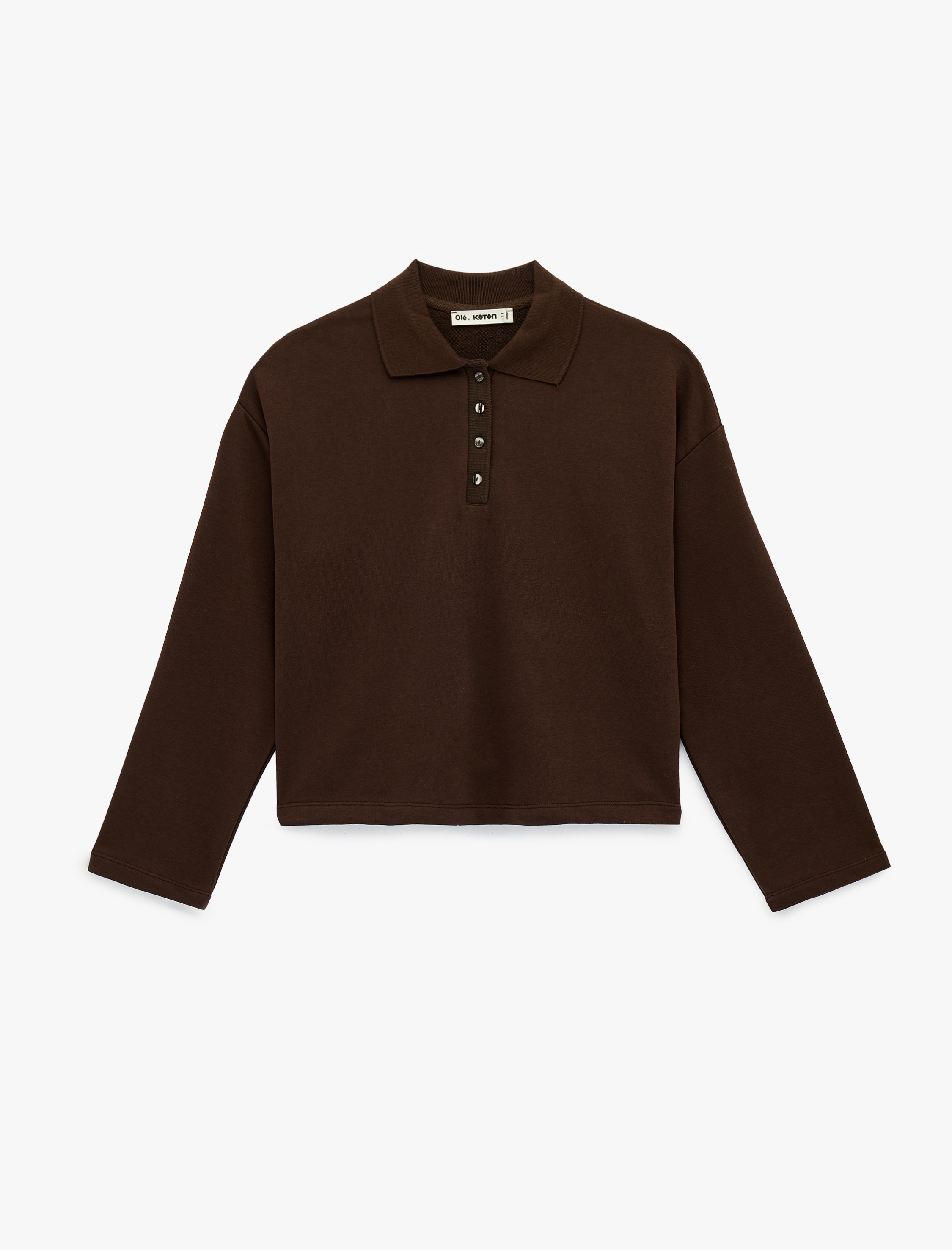   Rahat Kalıp Uzun Kollu Düğmeli Polo Yaka Tişört