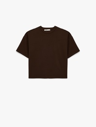 Modal Kumaş Kısa Kollu Bisiklet Yaka Tişört