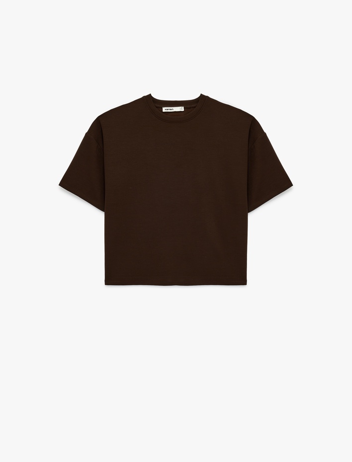  Modal Kumaş Kısa Kollu Bisiklet Yaka Tişört