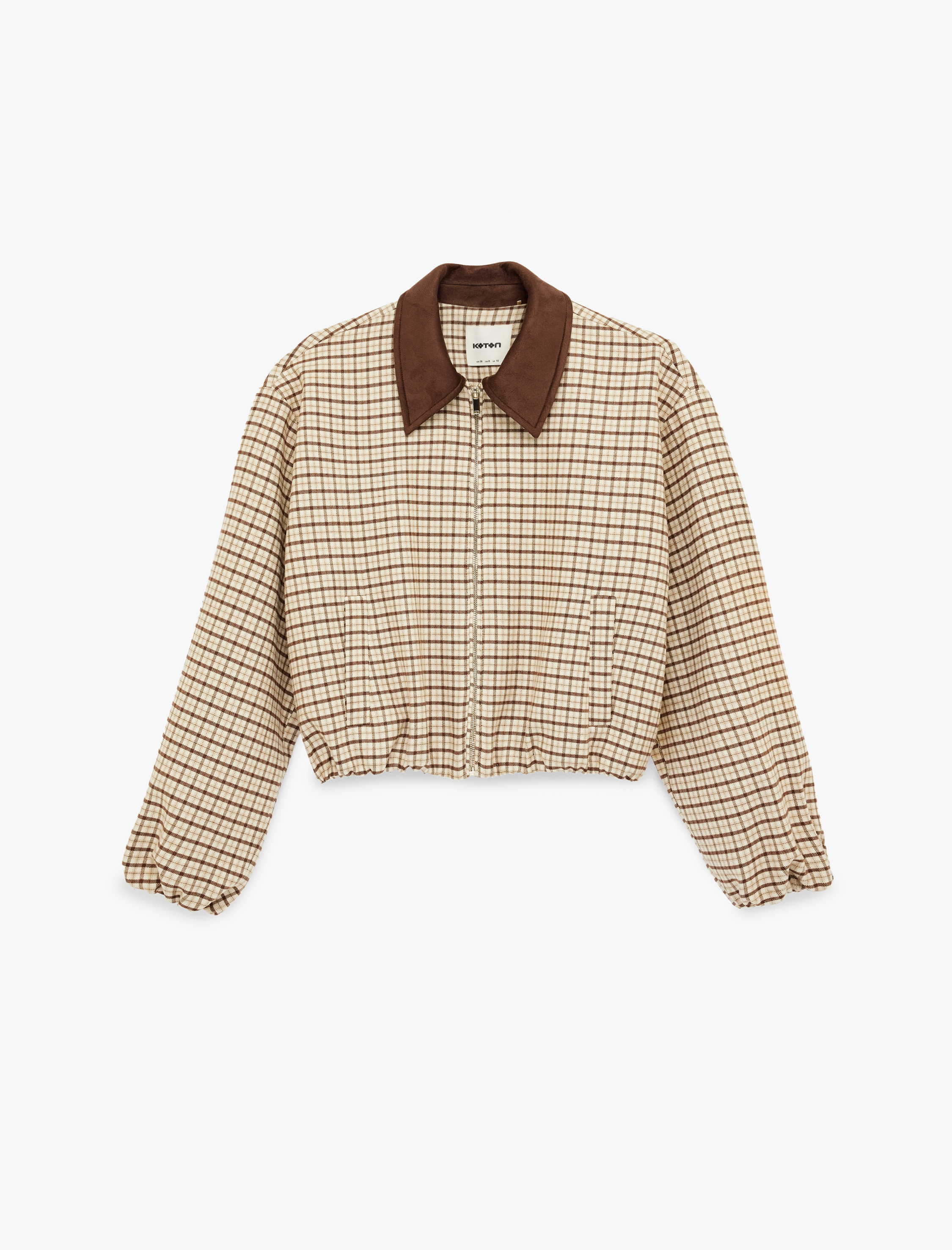   Cepli Uzun Kollu Ekose Oversize Bomber Ceket