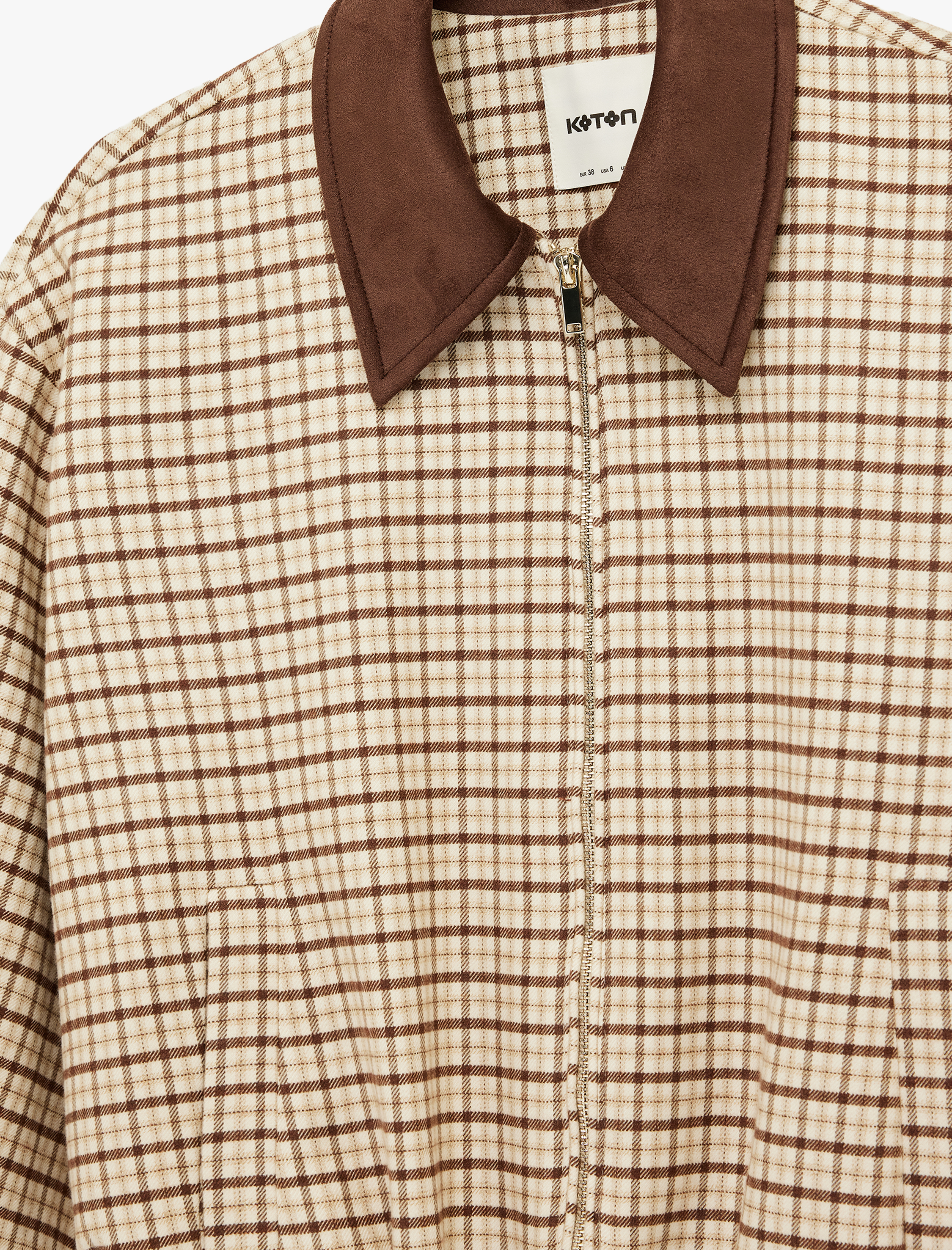   Cepli Uzun Kollu Ekose Oversize Bomber Ceket