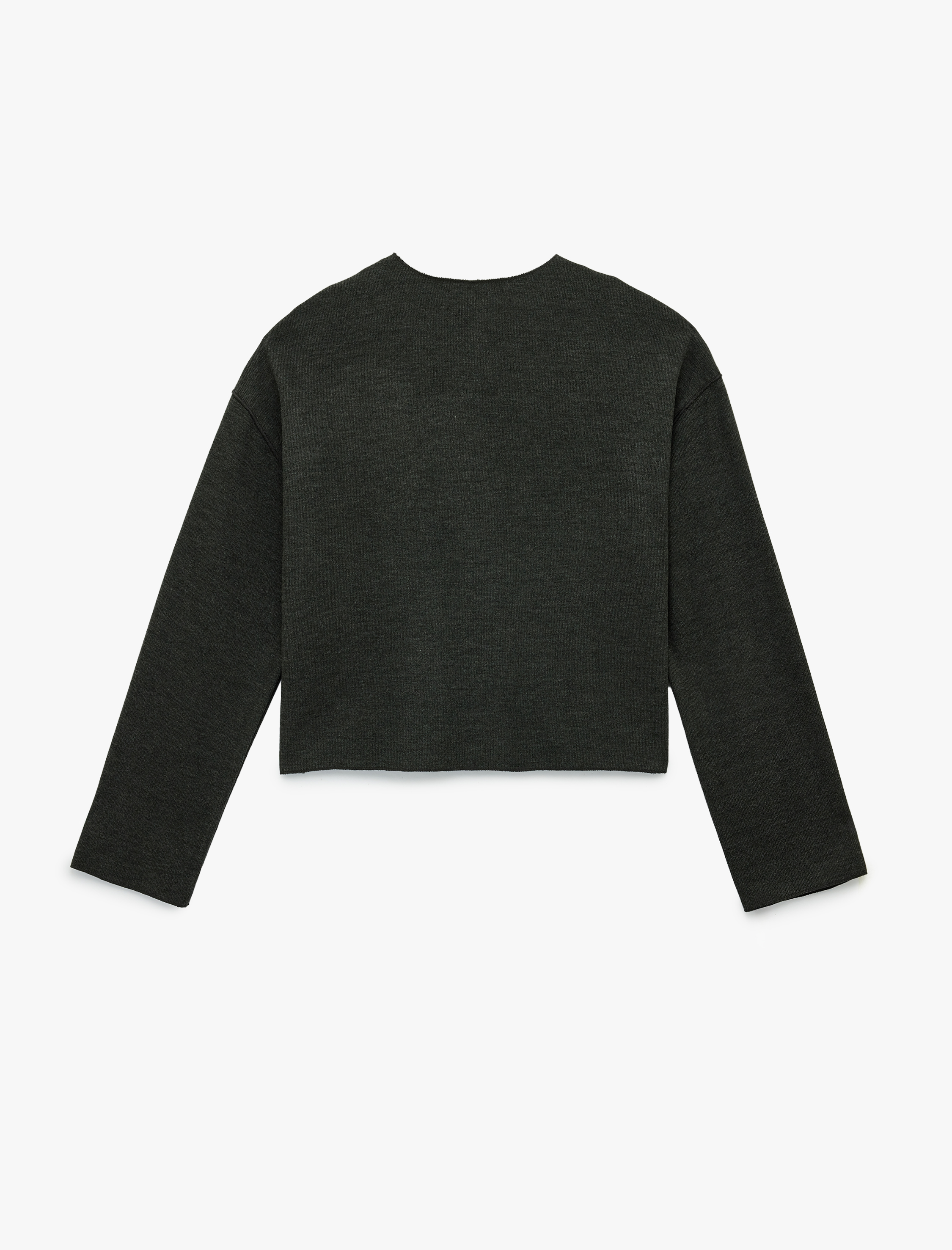   Uzun Kollu Bisiklet Yaka Düğmeli Triko Hırka