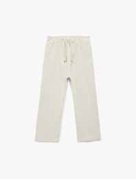 Pamuklu Beli Bağlamalı Cepli Eşofman Altı