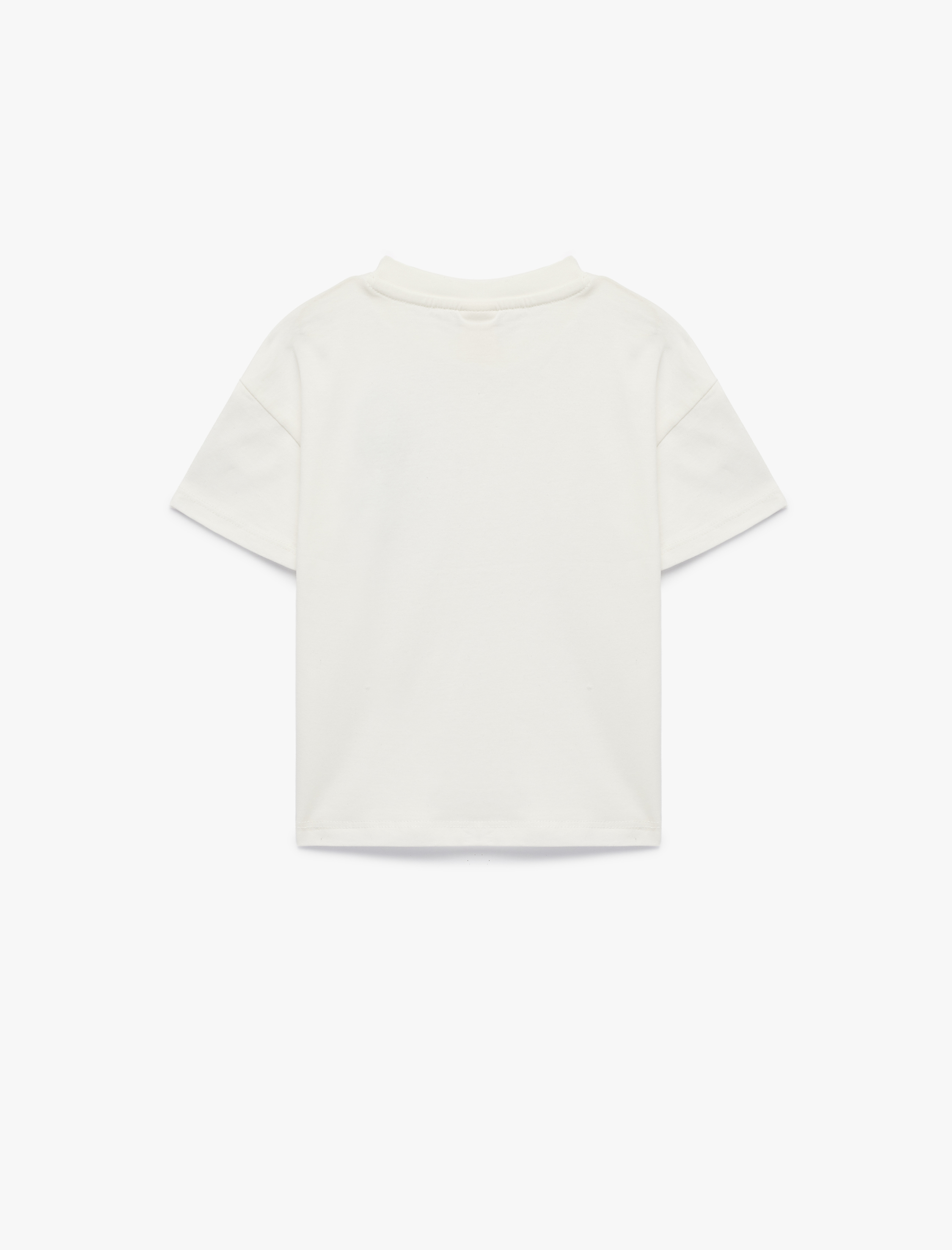  Erkek Bebek Pamuklu Nakış Detaylı Kısa Kollu Bisiklet Yaka Oversize Tişört