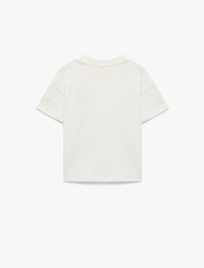 Erkek Bebek Pamuklu Nakış Detaylı Kısa Kollu Bisiklet Yaka Oversize Tişört