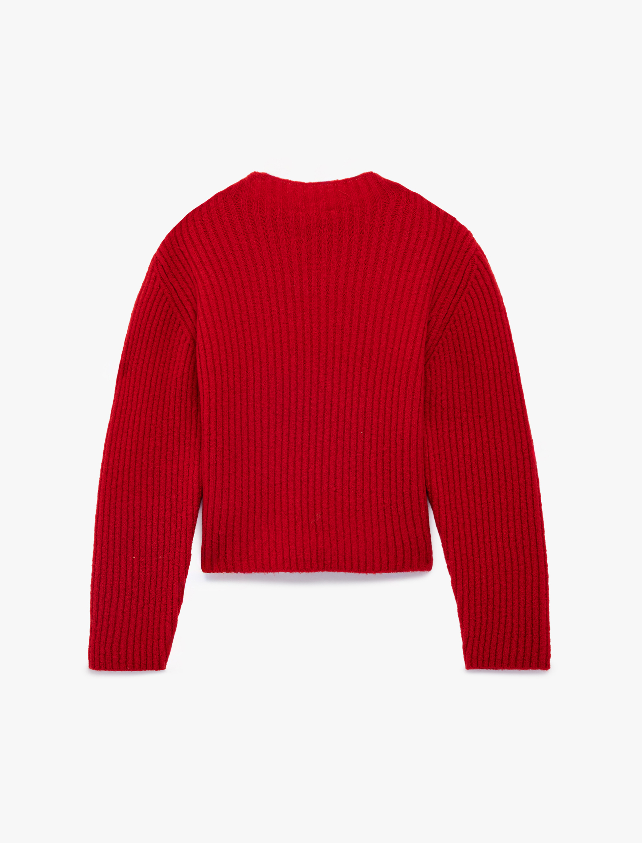  Kız Çocuk Fiyonk Detaylı Uzun Kollu Bisiklet Yaka Triko Kazak