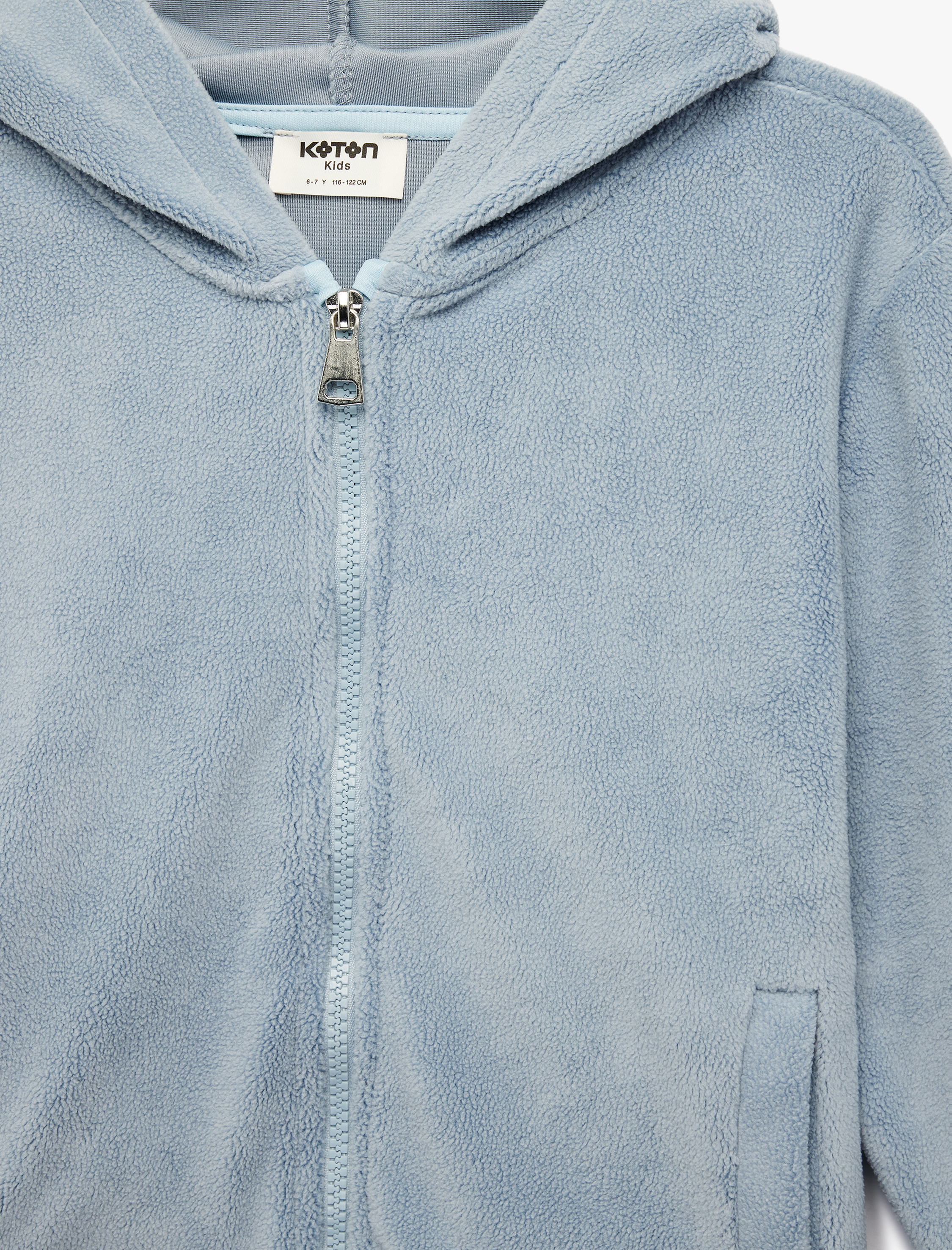  Kız Çocuk Uzun Kollu Fermuarlı Kapşonlu Polar Sweatshirt