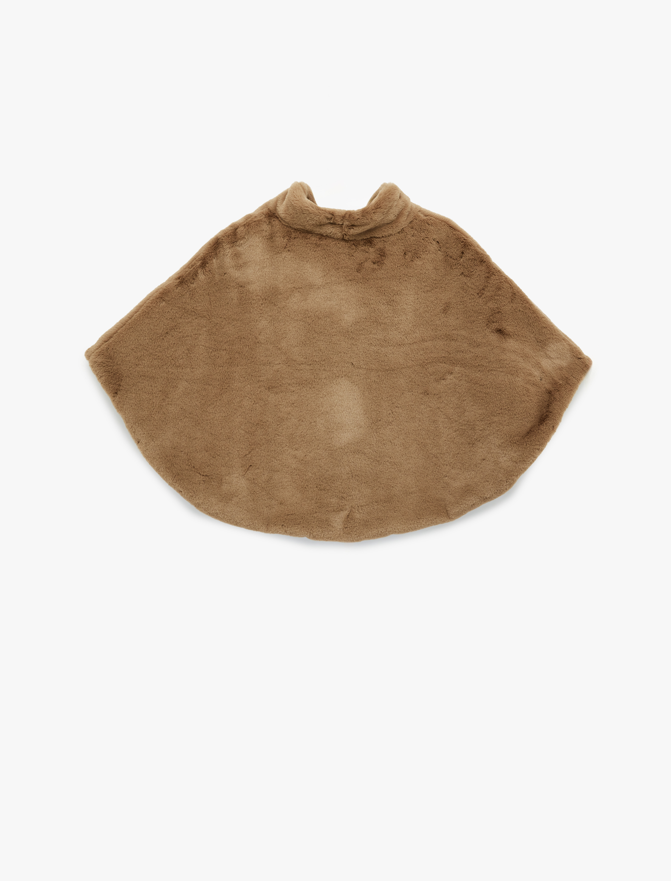   Dik Yaka Oversize Suni Kürk Pelerin Bolero