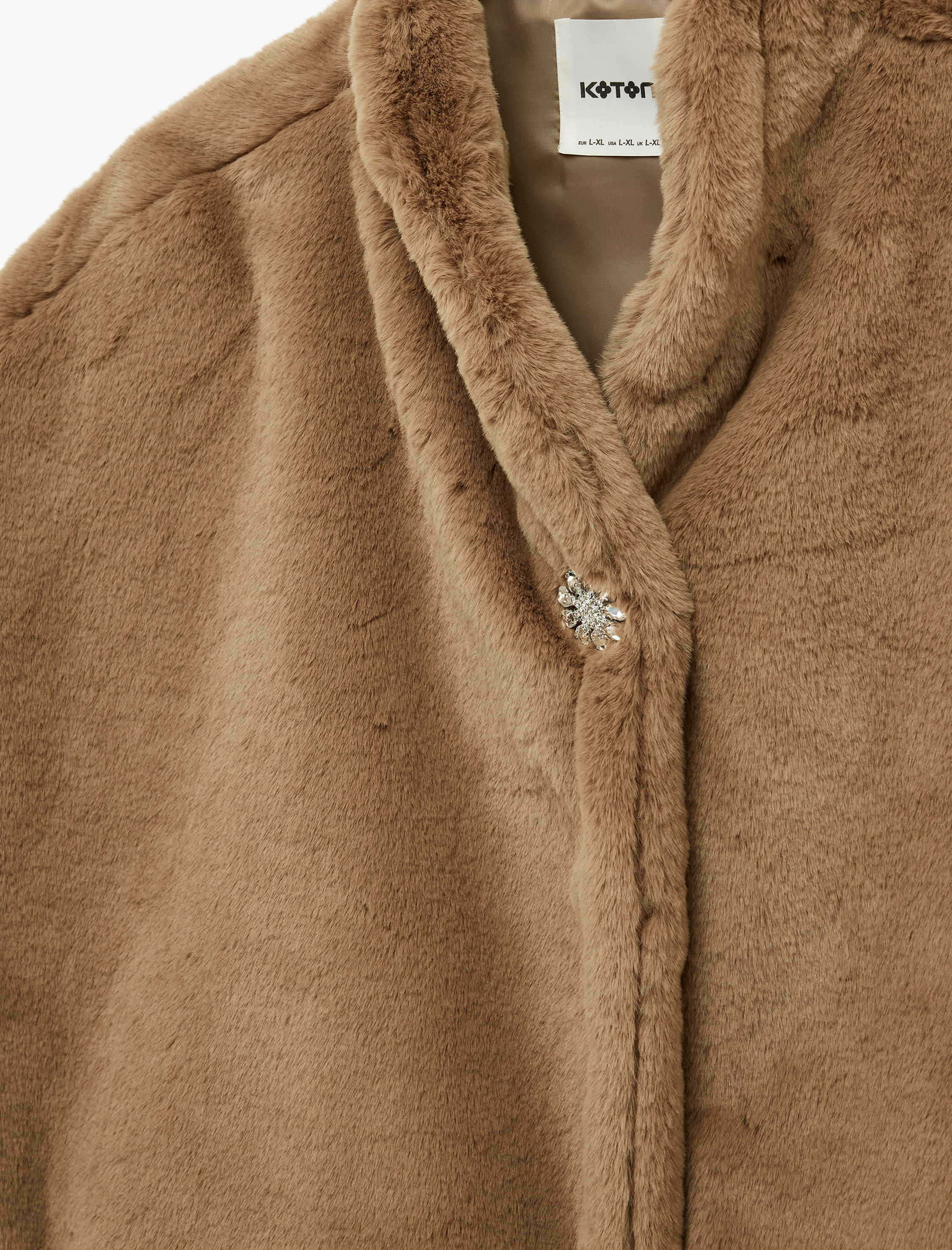   Dik Yaka Oversize Suni Kürk Pelerin Bolero