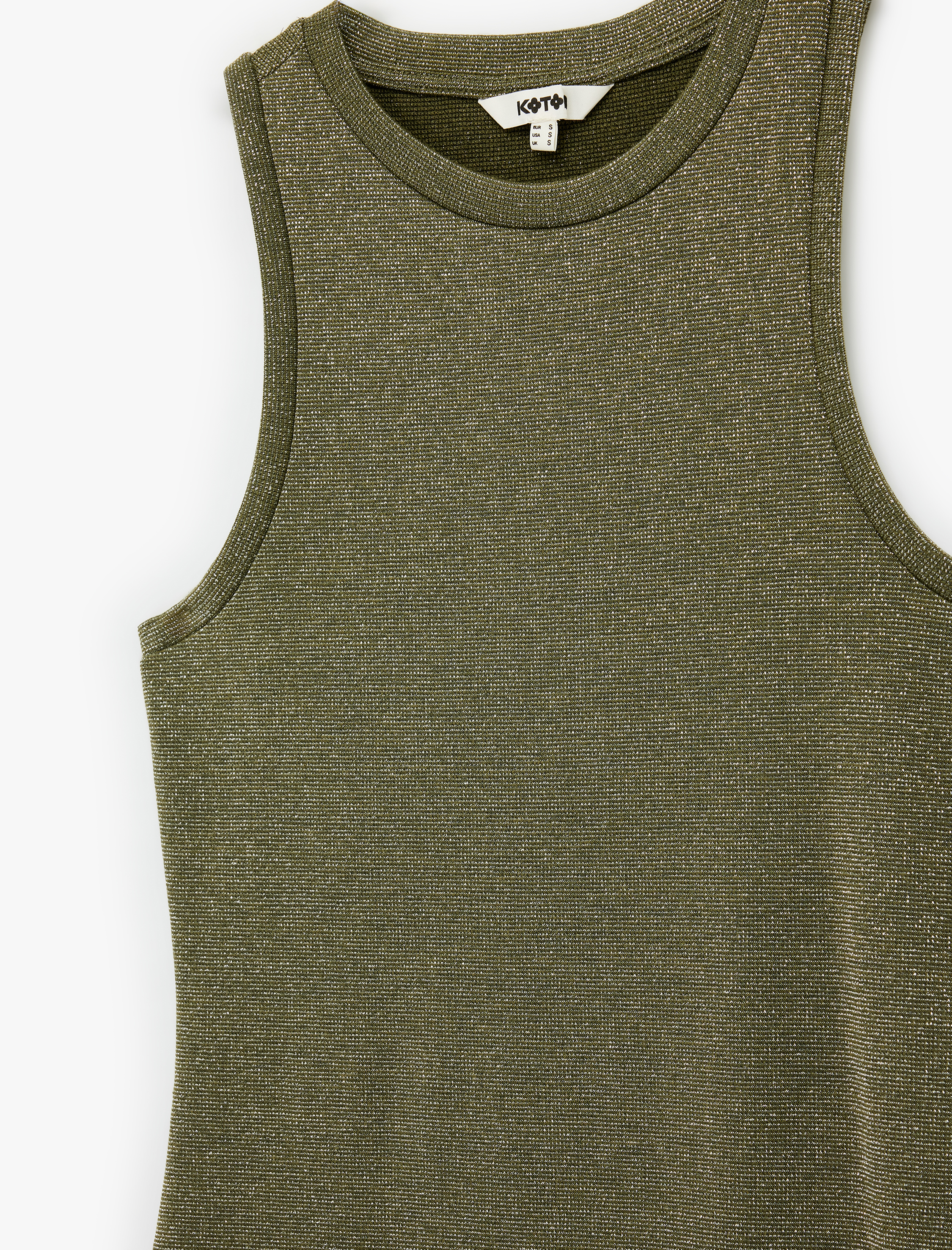   Slim Fit Kolsuz Bisiklet Yaka Parıltılı Kalem Elbise