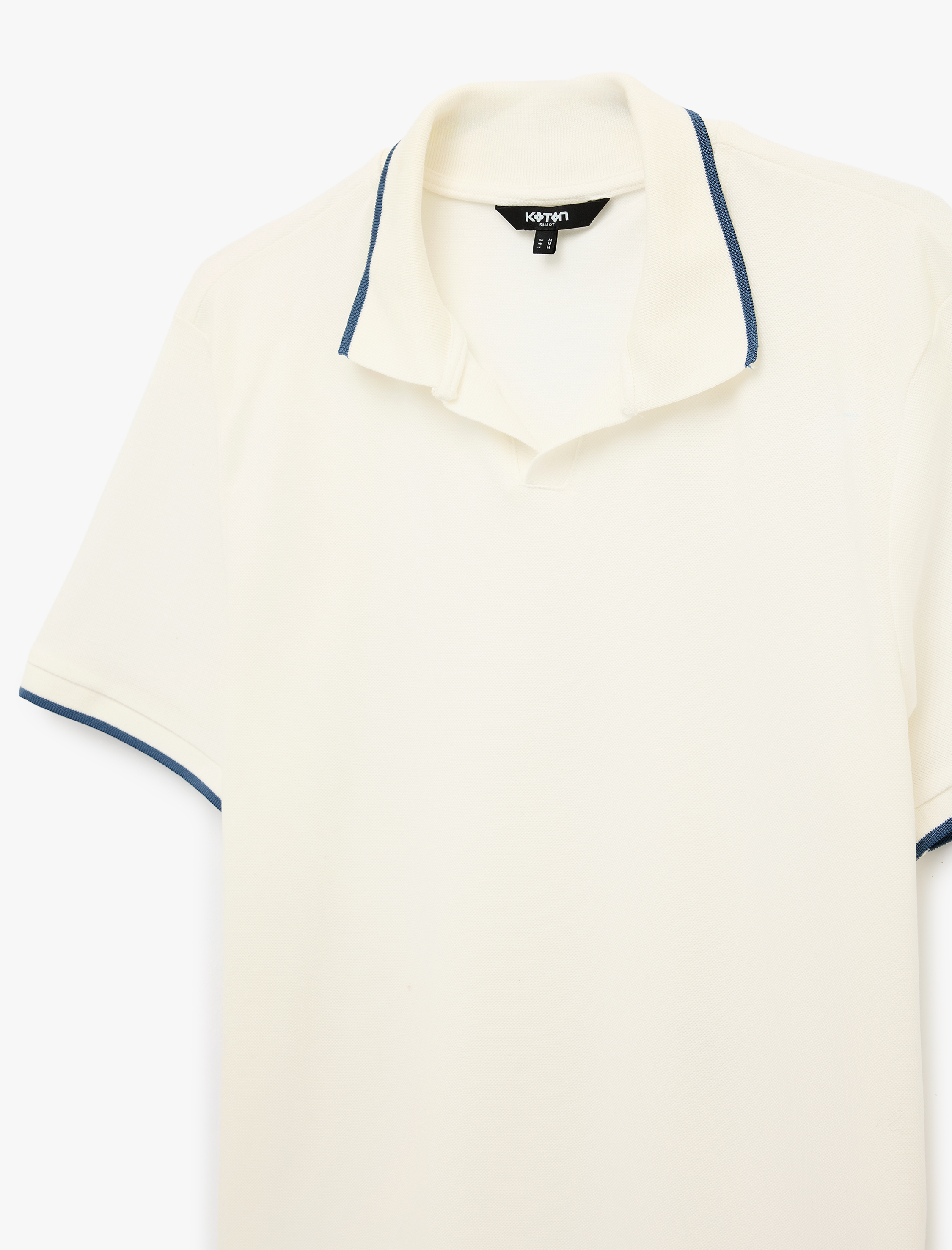   Pamuklu Kısa Kollu Pike Kumaş Çizgi Detaylı Slim Fit Polo Yaka Tişört