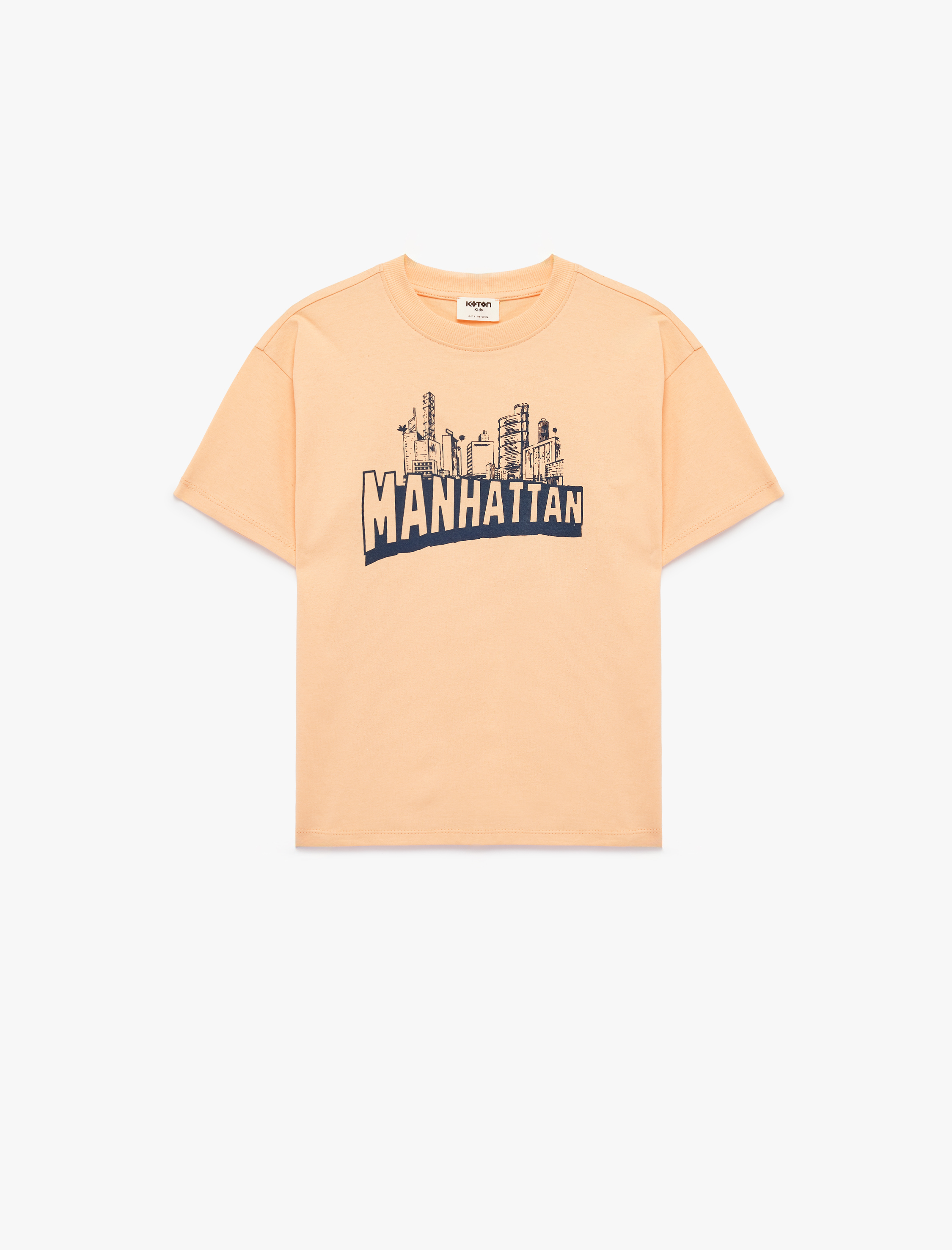  Erkek Çocuk Kısa Kollu Bisiklet Yaka Baskılı Pamuklu Tişört