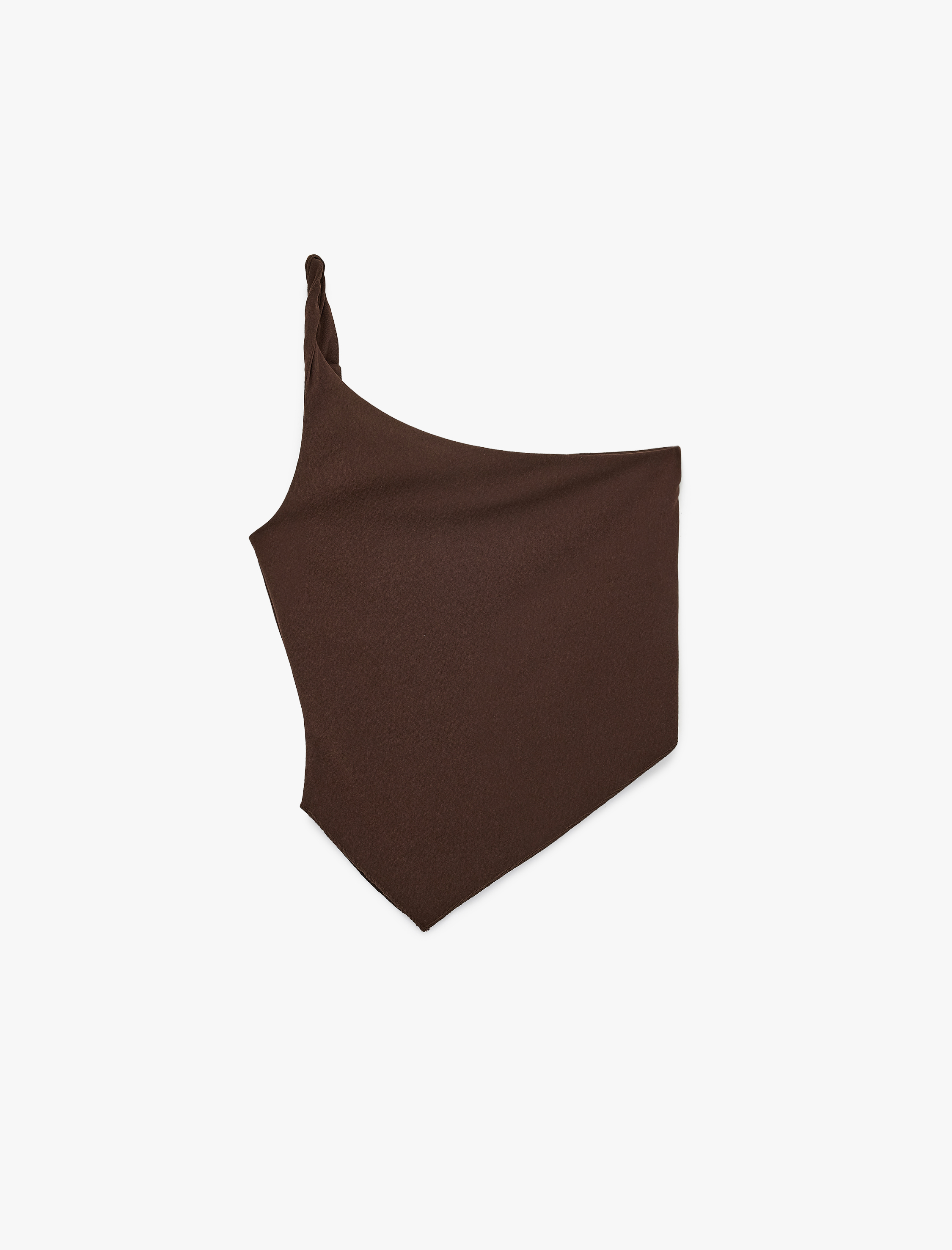   Slim Fit Tek Omuz Asimetrik Kolsuz Bluz