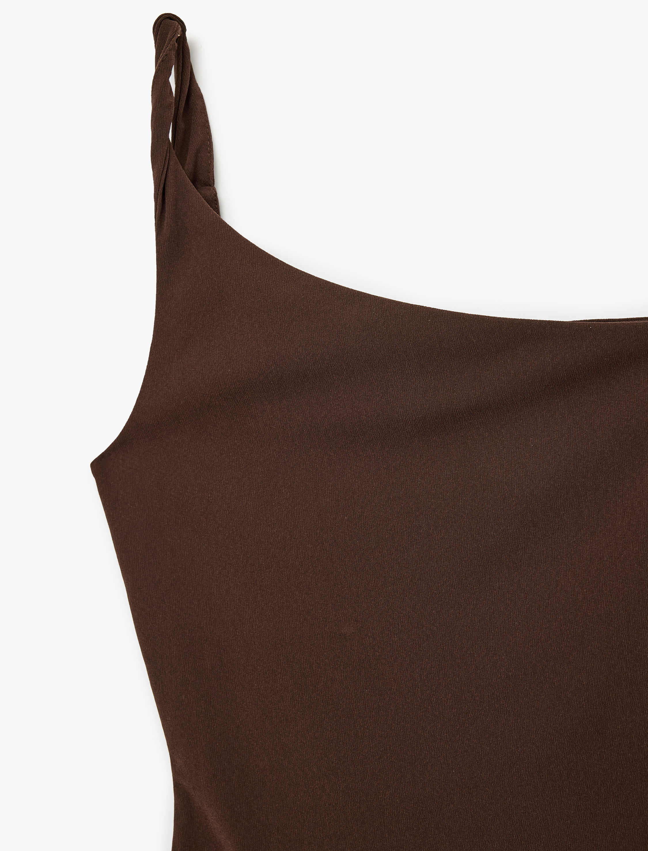   Slim Fit Tek Omuz Asimetrik Kolsuz Bluz