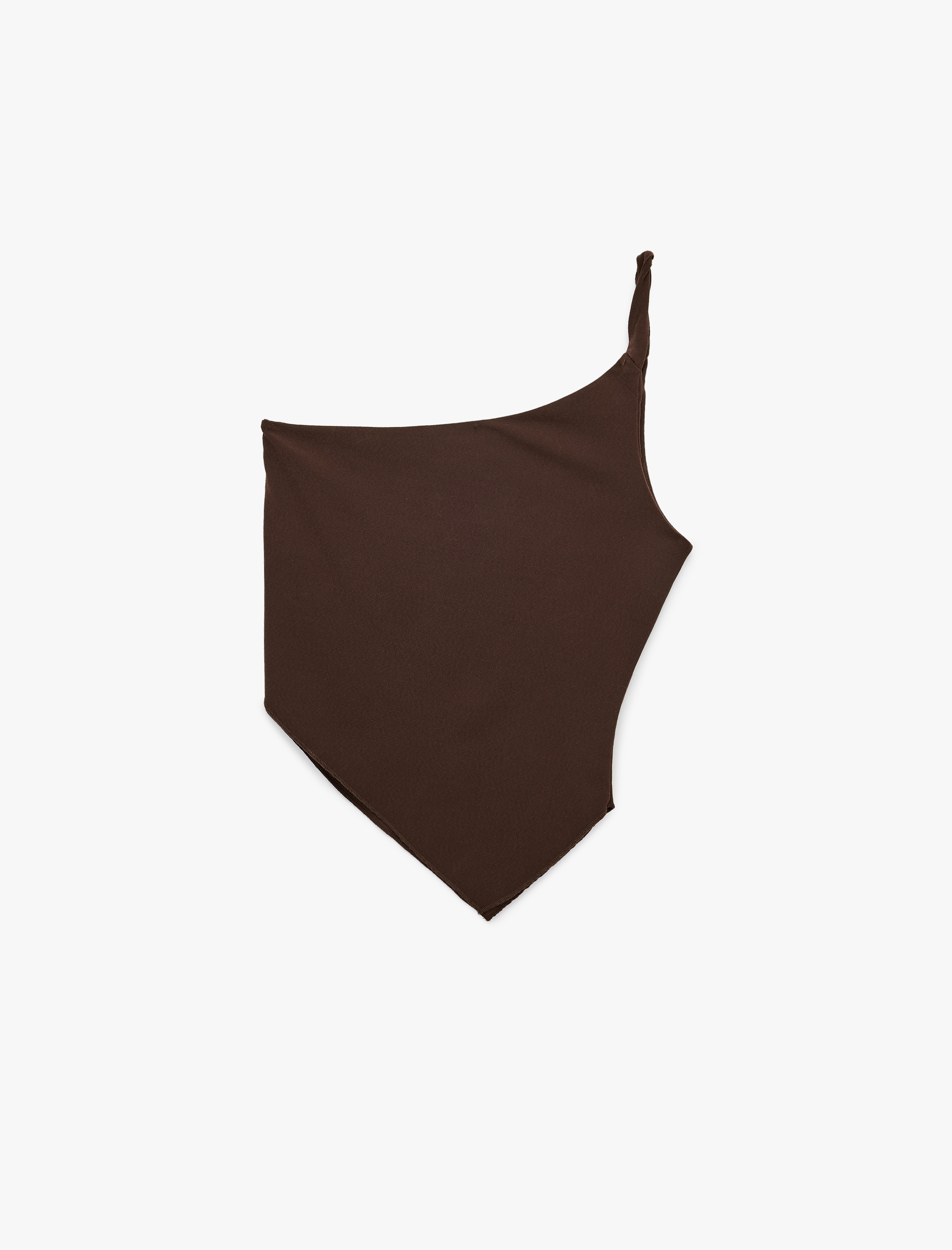   Slim Fit Tek Omuz Asimetrik Kolsuz Bluz