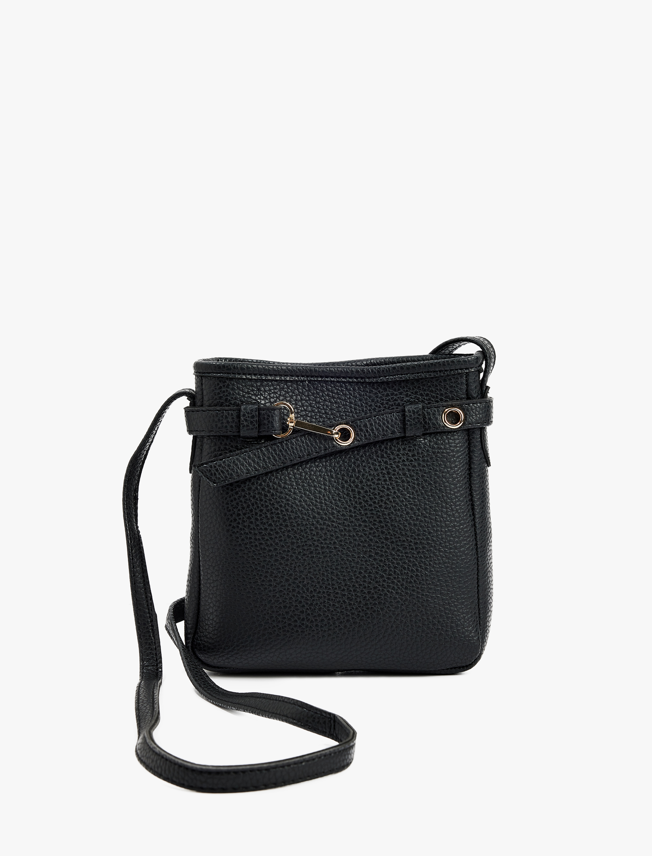  Kadın Metal Tokalı Askılı Deri Görünümlü Çapraz Çanta