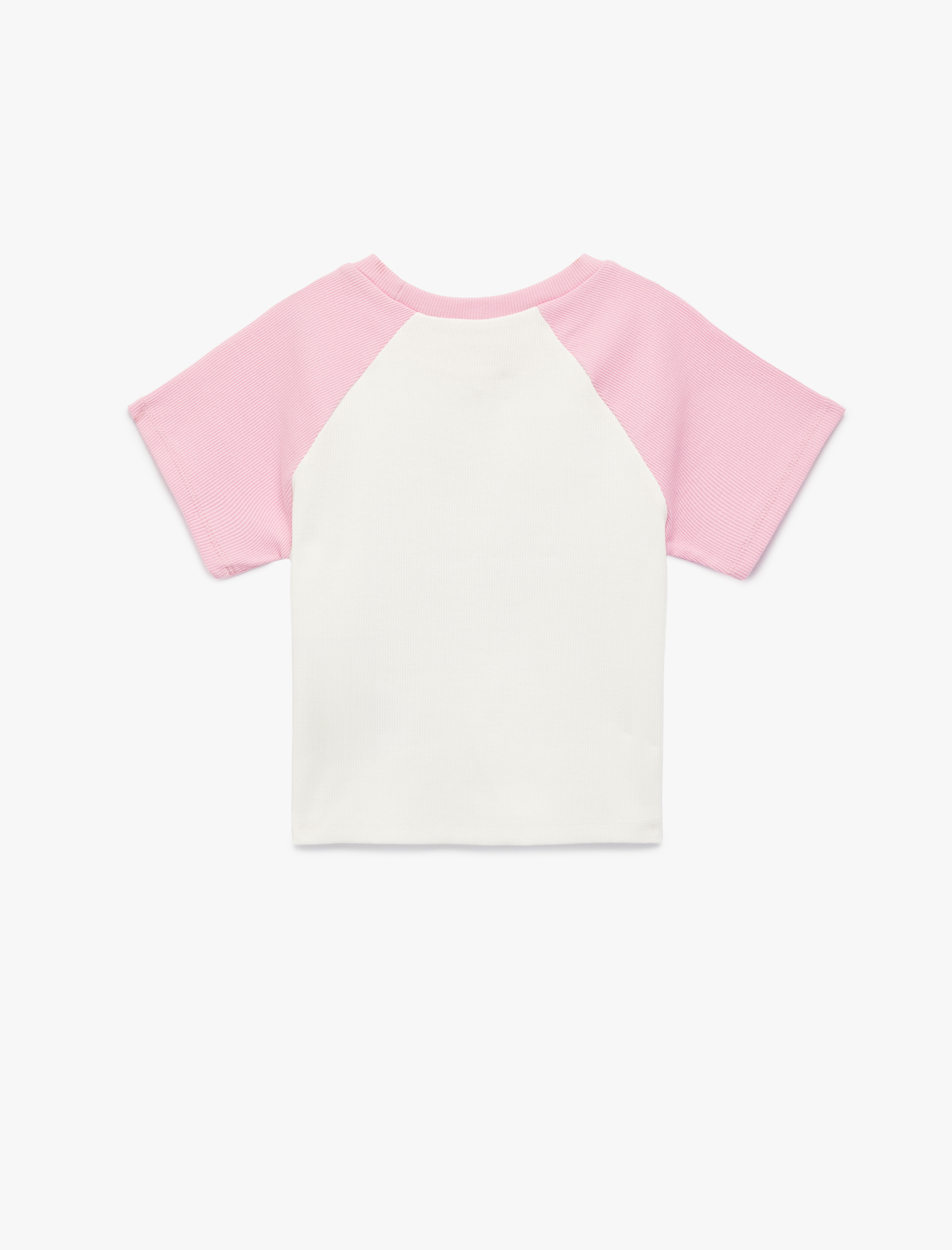  Kız Çocuk Pamuklu Kısa Kollu Bisiklet Yaka Kiraz Baskılı Tişört