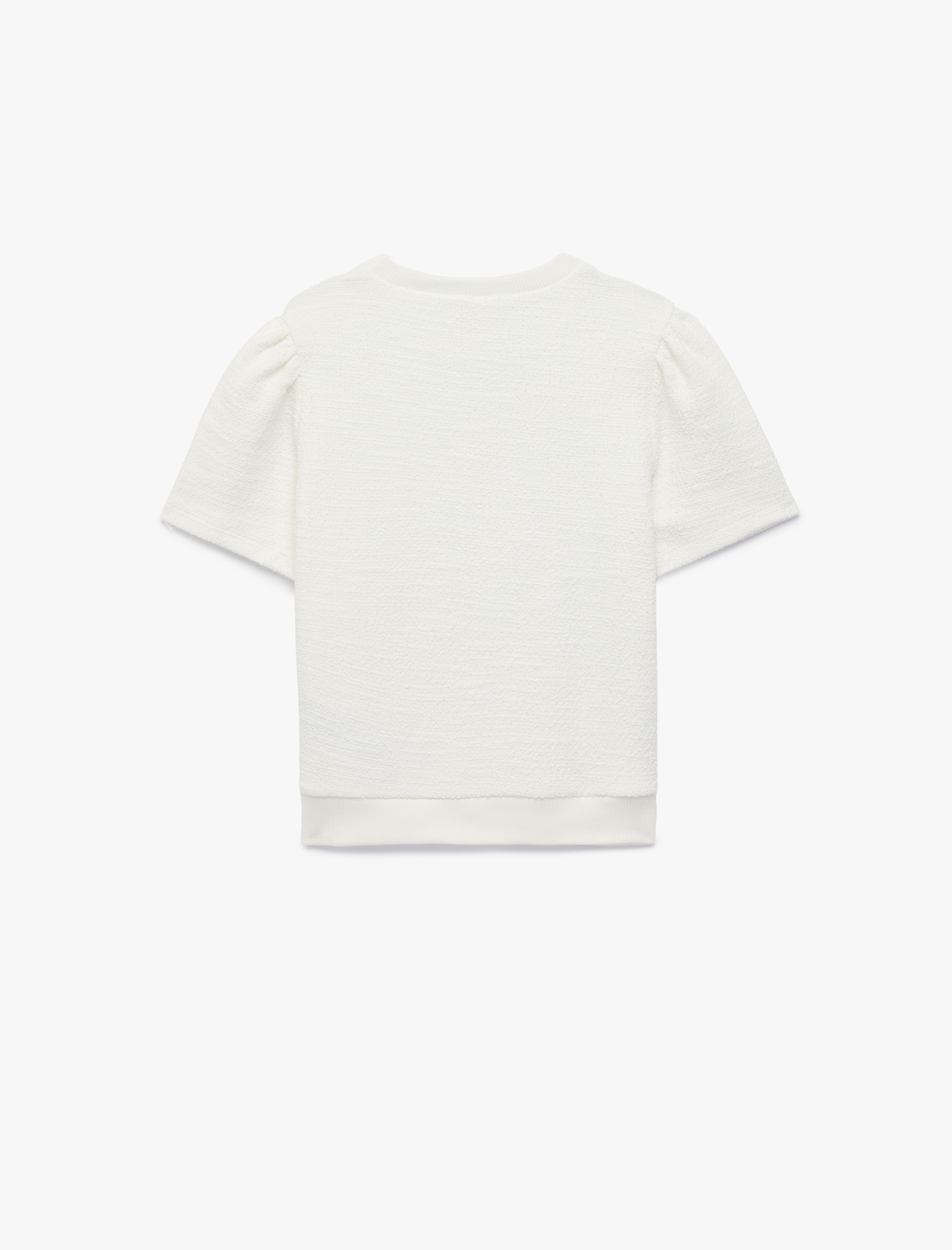  Kız Çocuk Pamuklu Kısa Kollu Bisiklet Yaka Fiyonklu Bluz