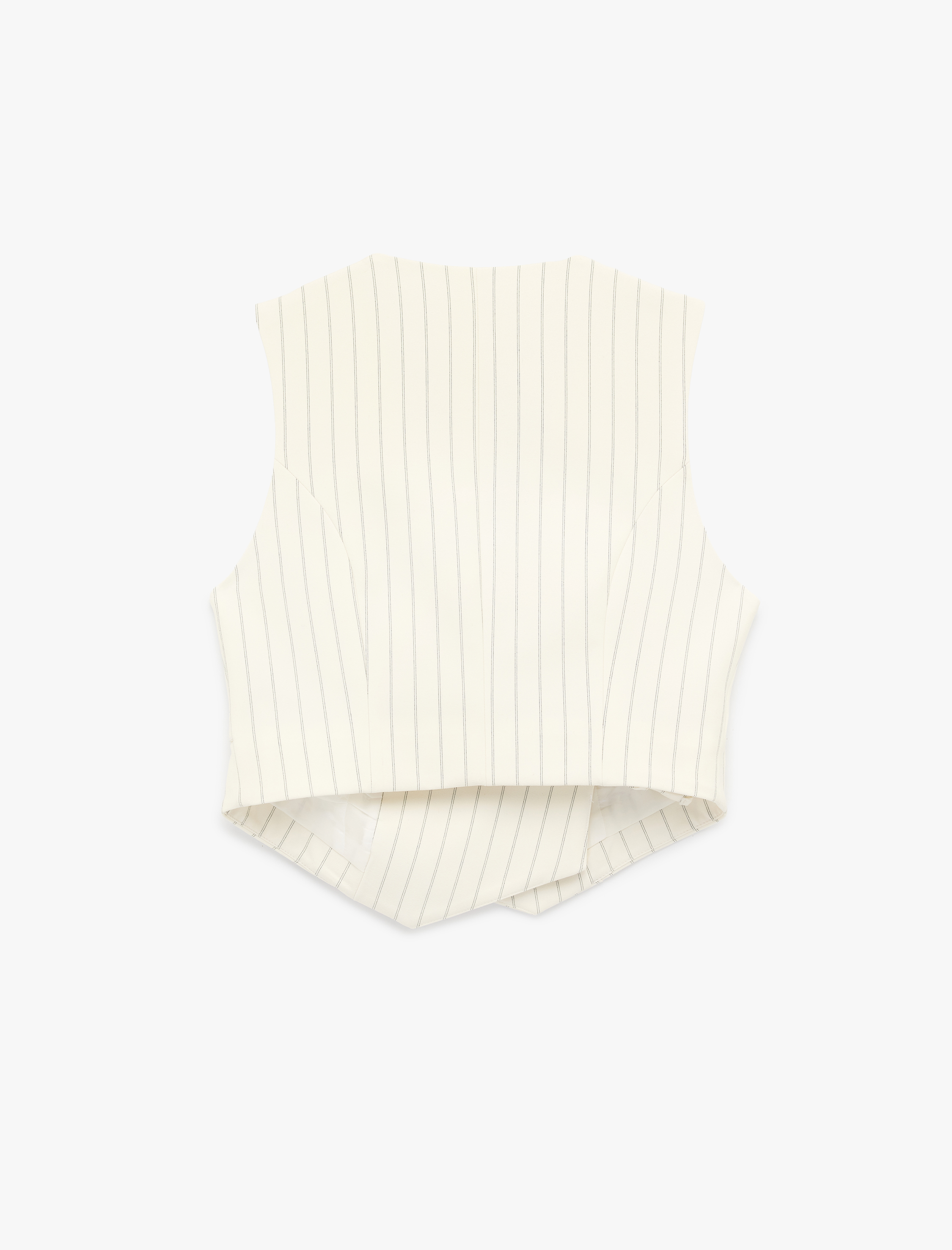   Kruvaze Yaka Kolsuz Metal Aksesuarlı Blazer Yelek