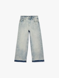 Geniş Paça Pamuklu Loose Fit Denim Pantolon