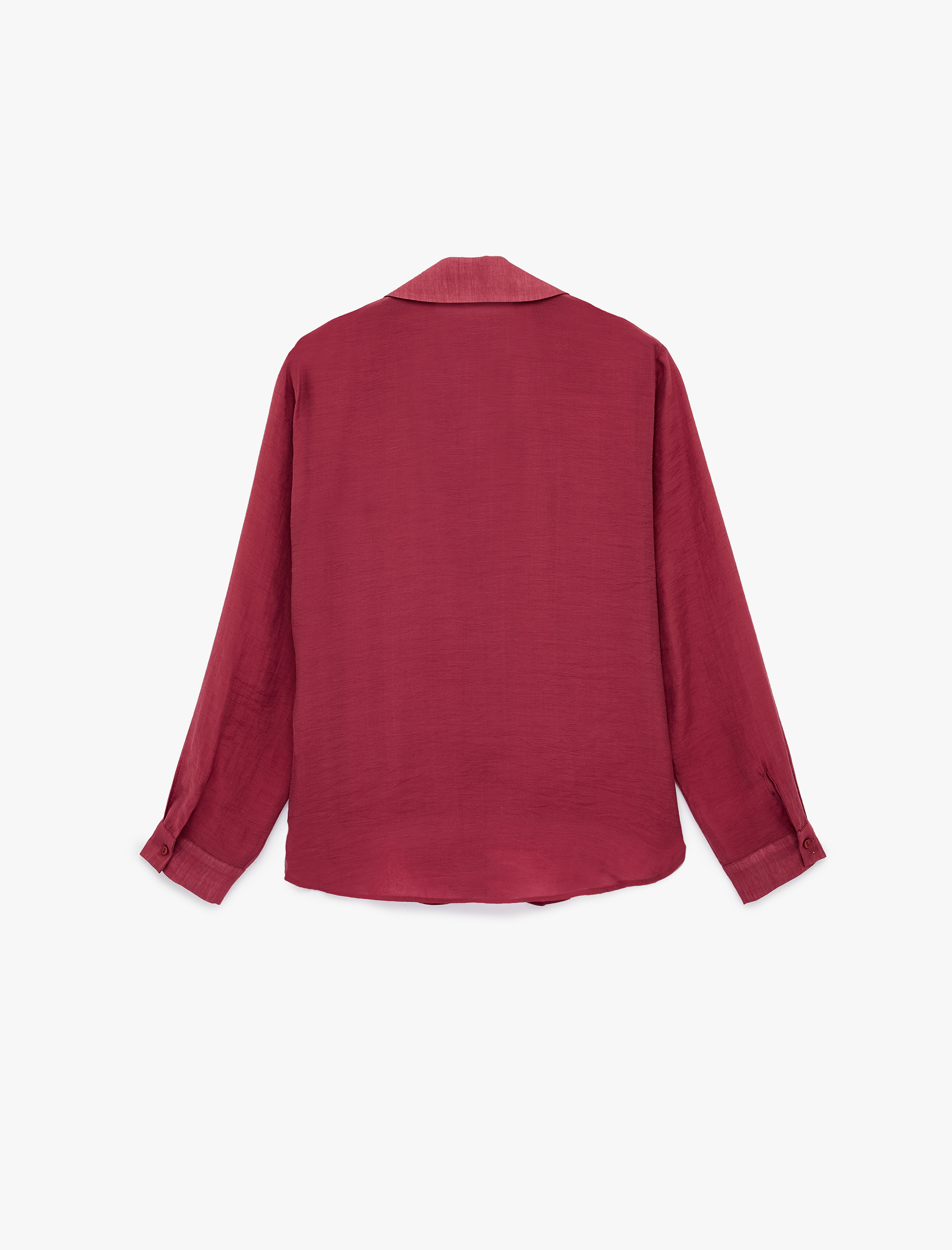   Kaçık Yaka Uzun Kollu Modal Gömlek