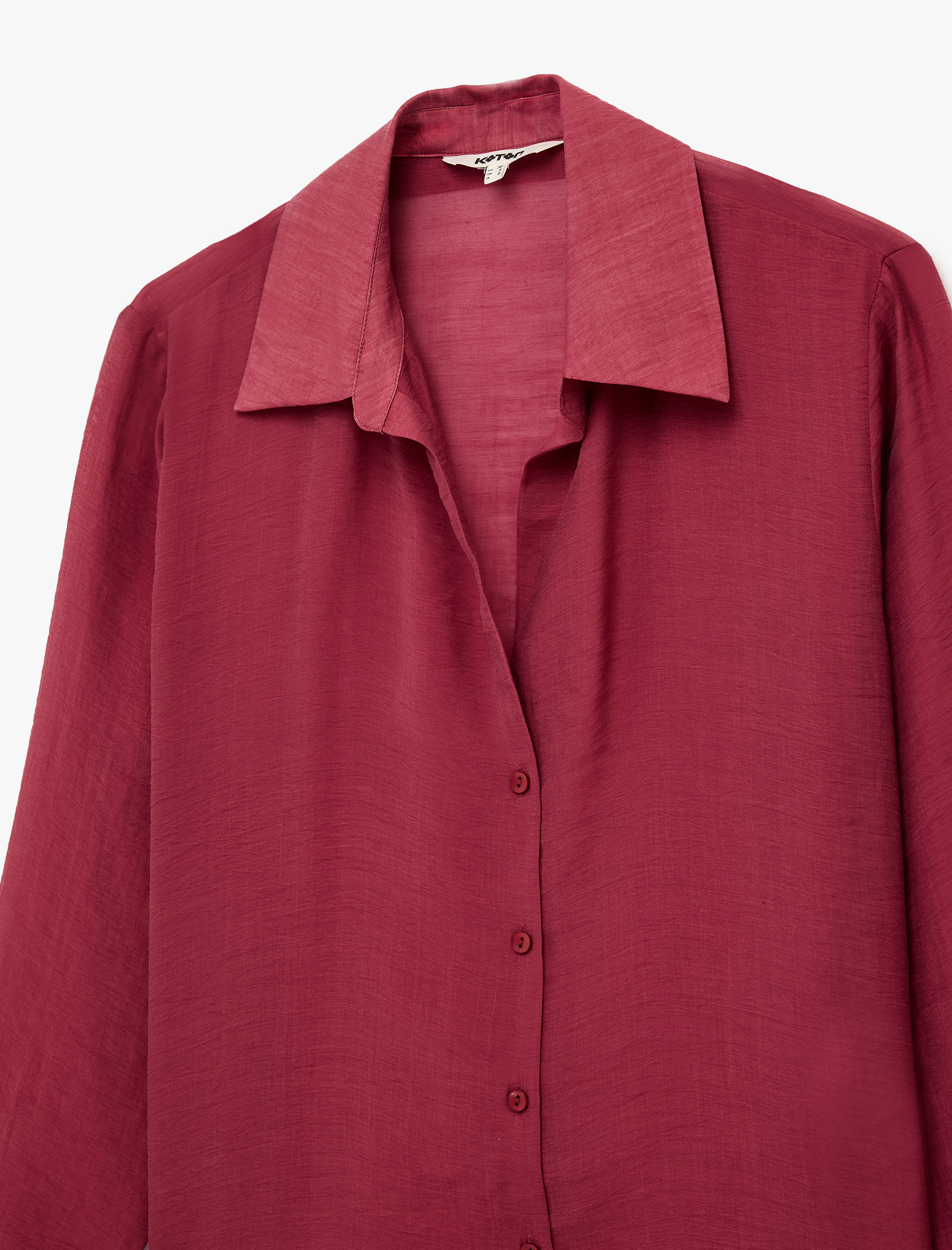   Kaçık Yaka Uzun Kollu Modal Gömlek