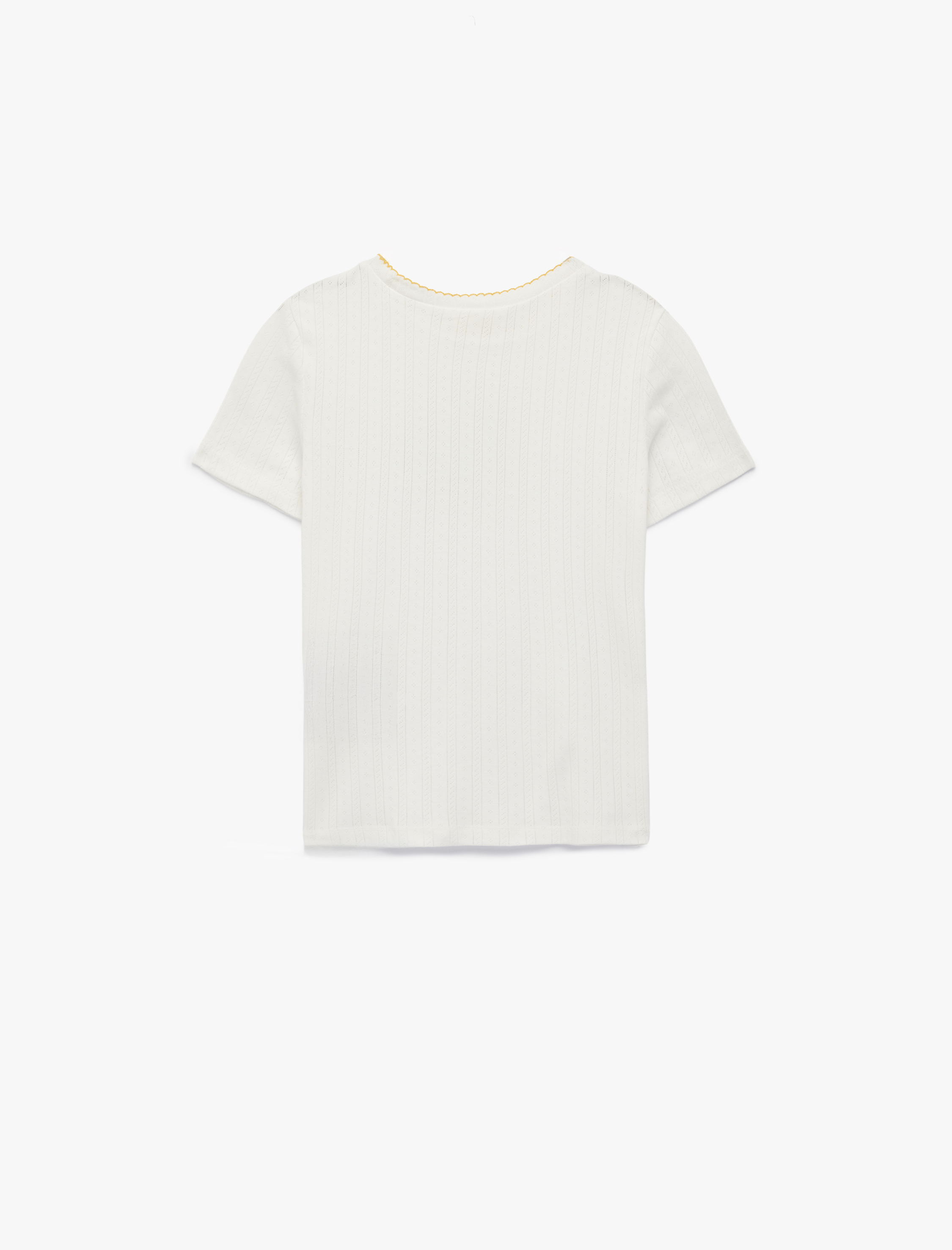  Kız Çocuk Kedi Baskılı Bisiklet Yaka Kısa Kollu Tişört