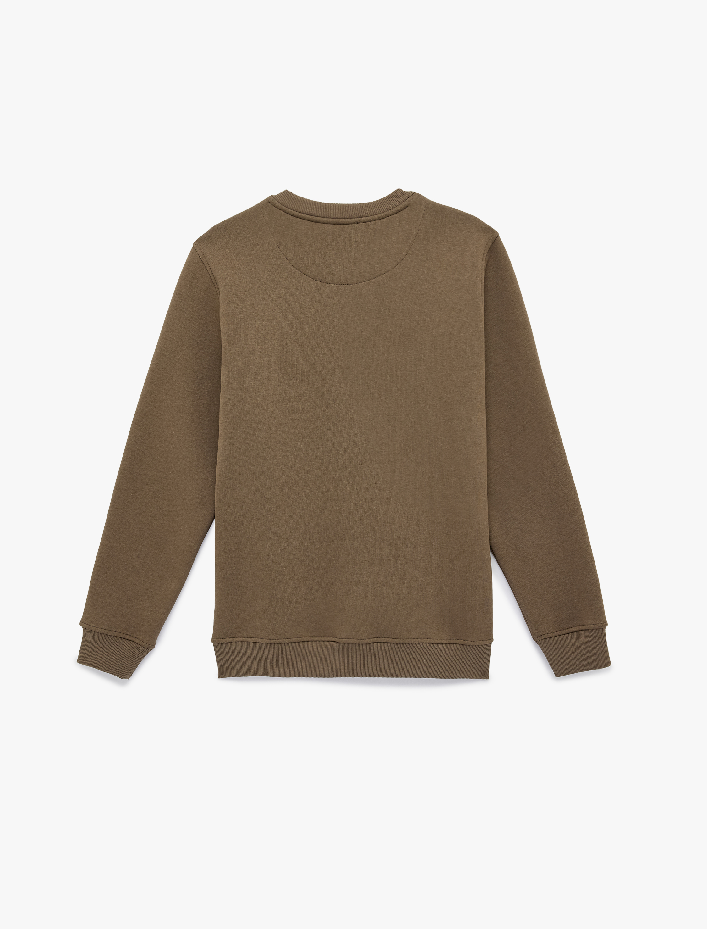   Pamuklu Uzun Kollu Şardonlu Bisiklet Yaka Erkek Basic Sweatshirt