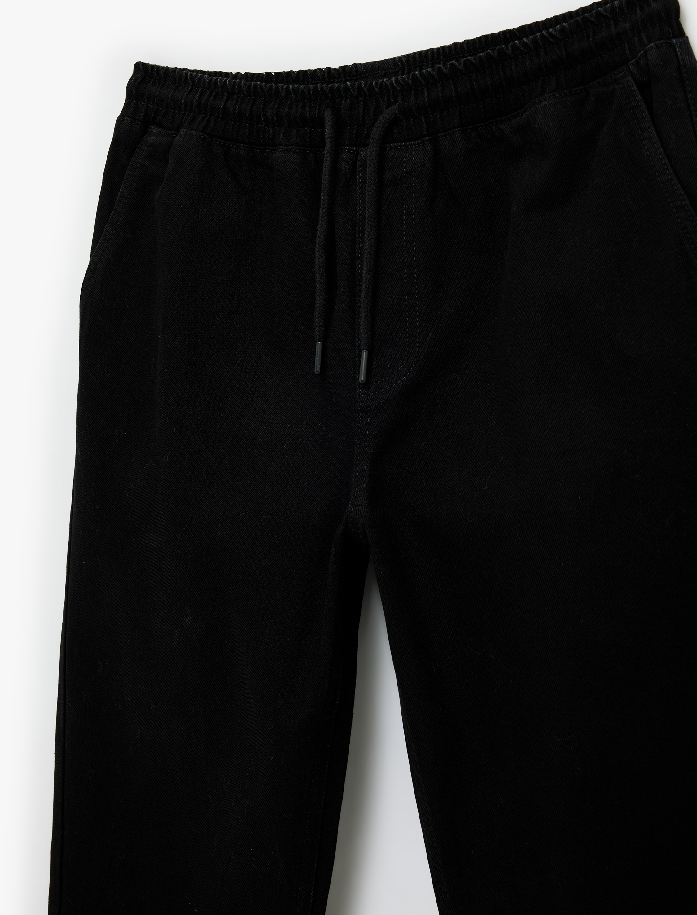   Pamuklu Bol Kalıp Cepli Beli Bağcıklı Baggy Jean Pantolon