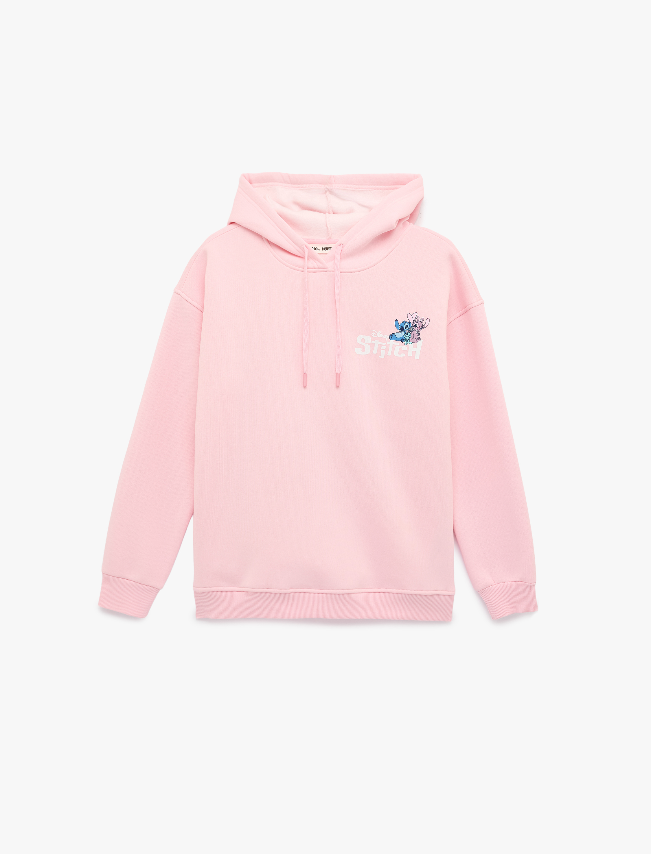   Stitch Lisanslı Kapüşonlu Arkası Baskılı Oversize Sweatshirt