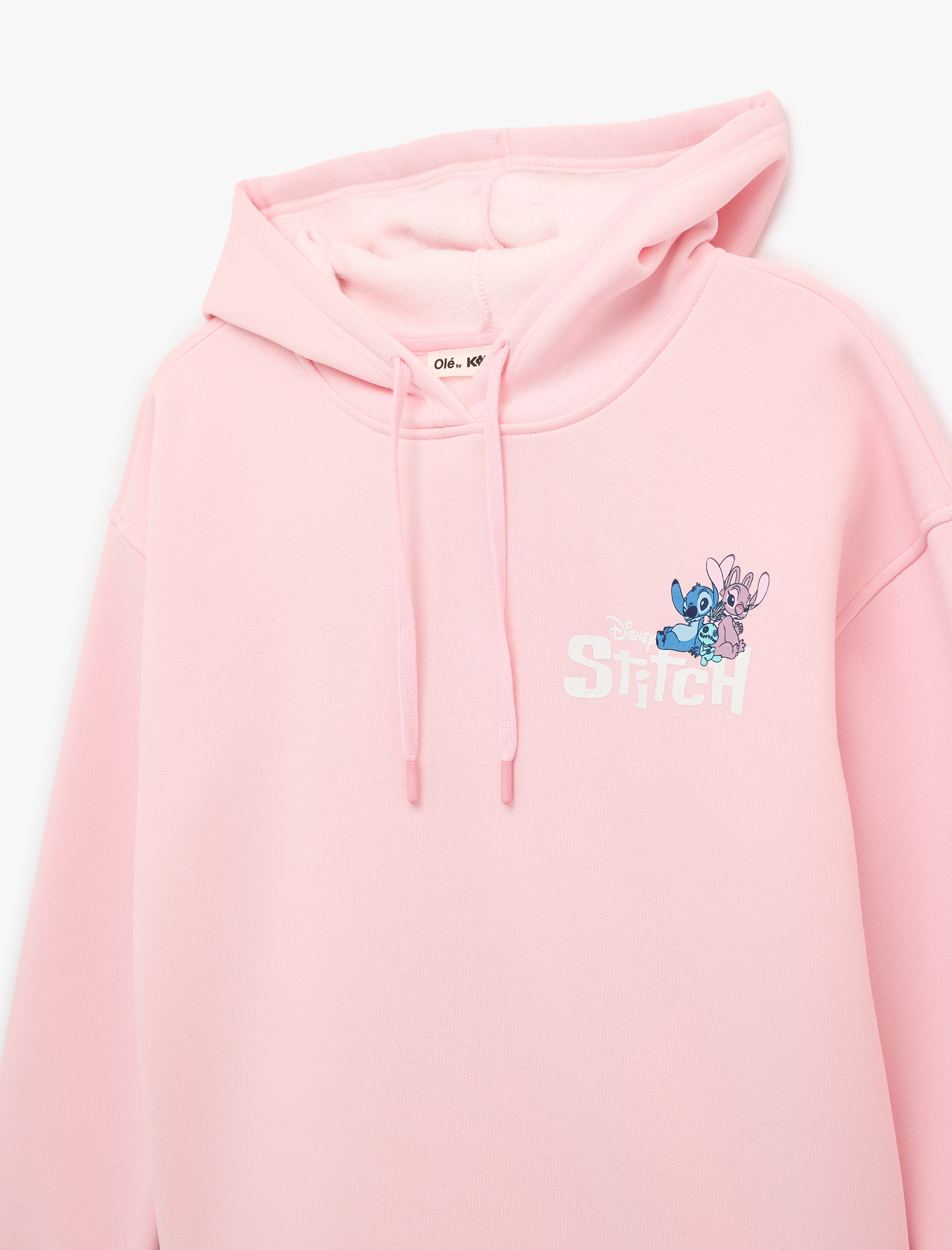   Stitch Lisanslı Kapüşonlu Arkası Baskılı Oversize Sweatshirt