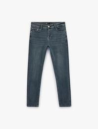 Normal Bel Cepli Pamuklu Slim Fit Jean Pantolon - Brad Jean